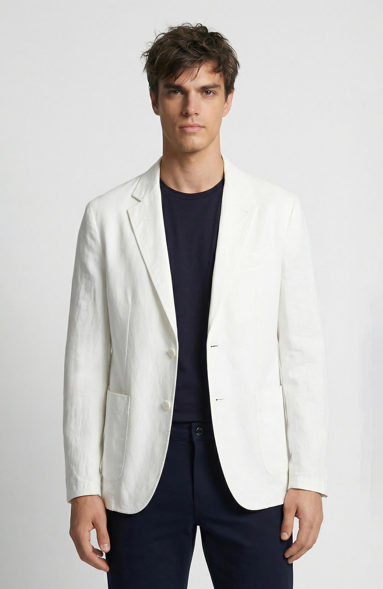 Network Erkek Ekru Keten Karışımlı Ceket