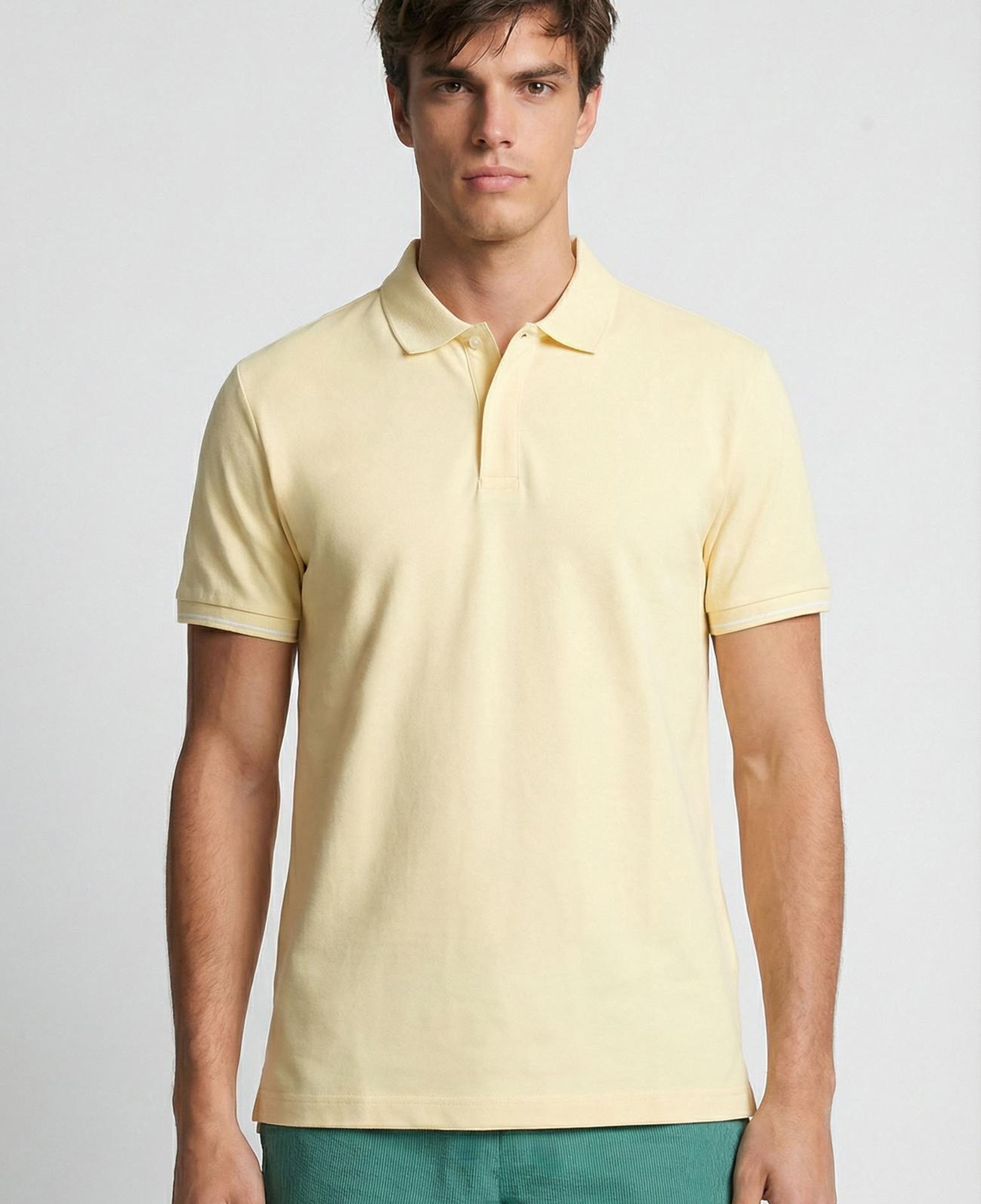 Network Erkek Sarı Polo Yaka Pike T-Shirt