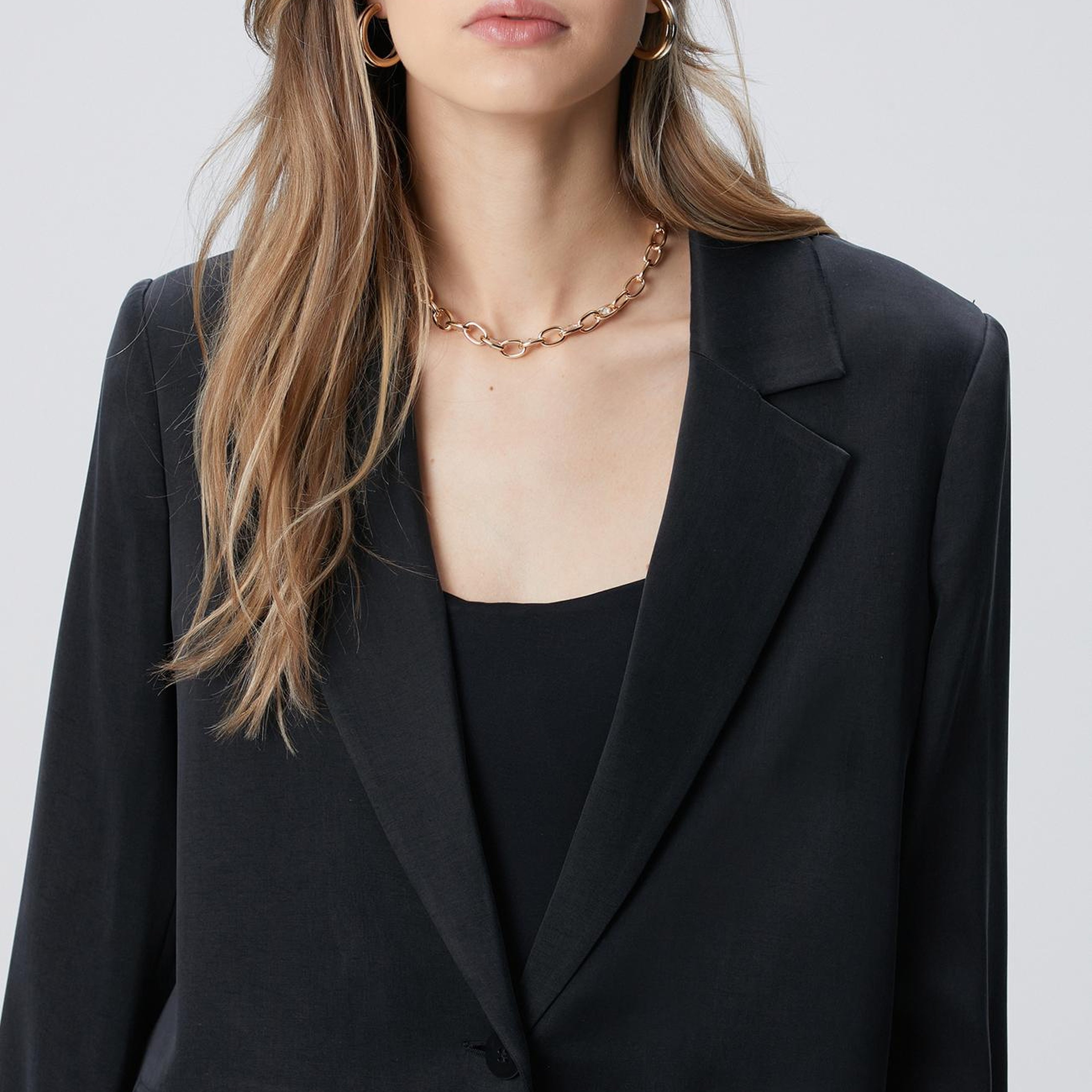 Network Kadın Siyah Cupro Blazer Ceket
