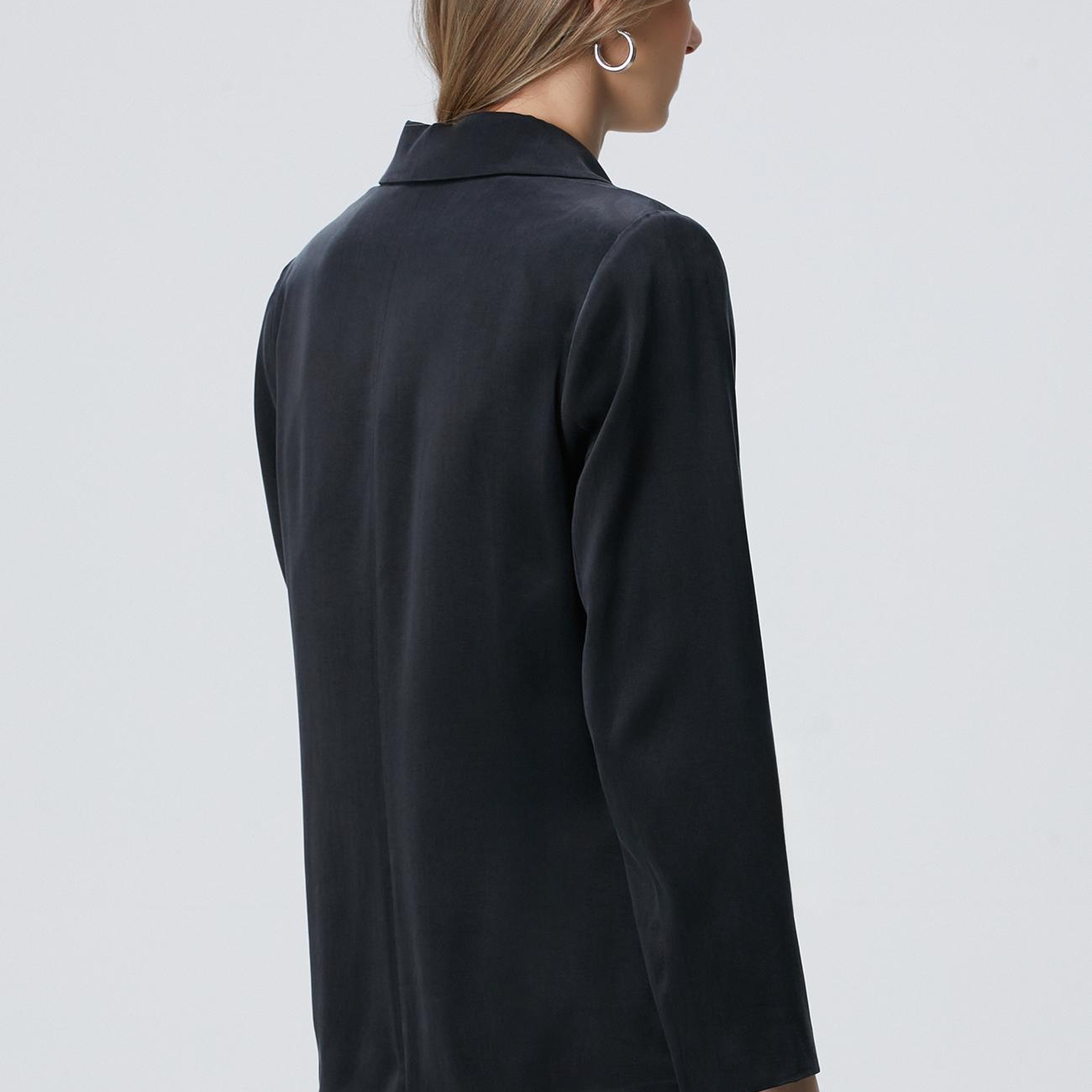 Network Kadın Siyah Cupro Blazer Ceket