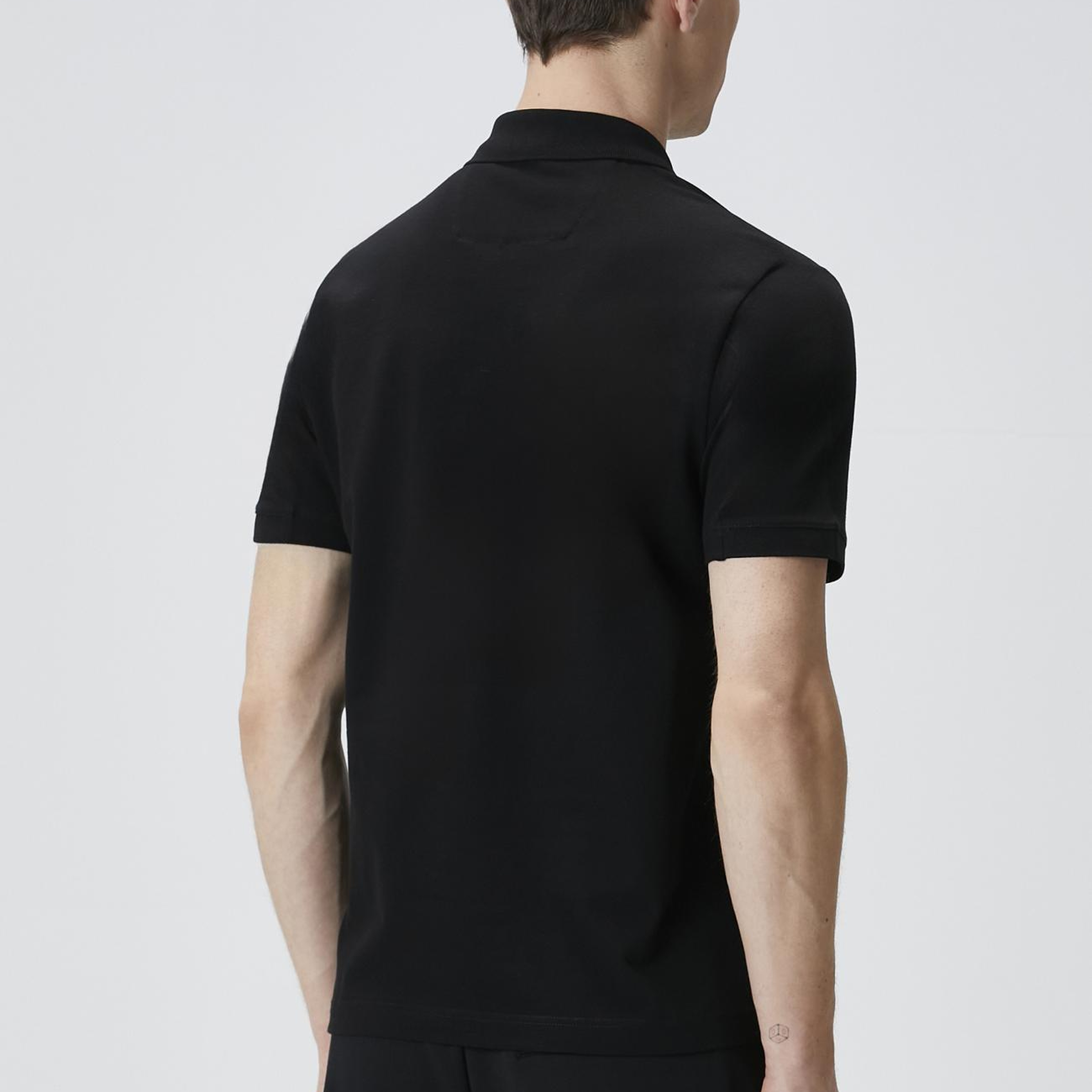 Network Erkek Siyah Polo Yaka Enjeksiyon Baskılı T-shirt