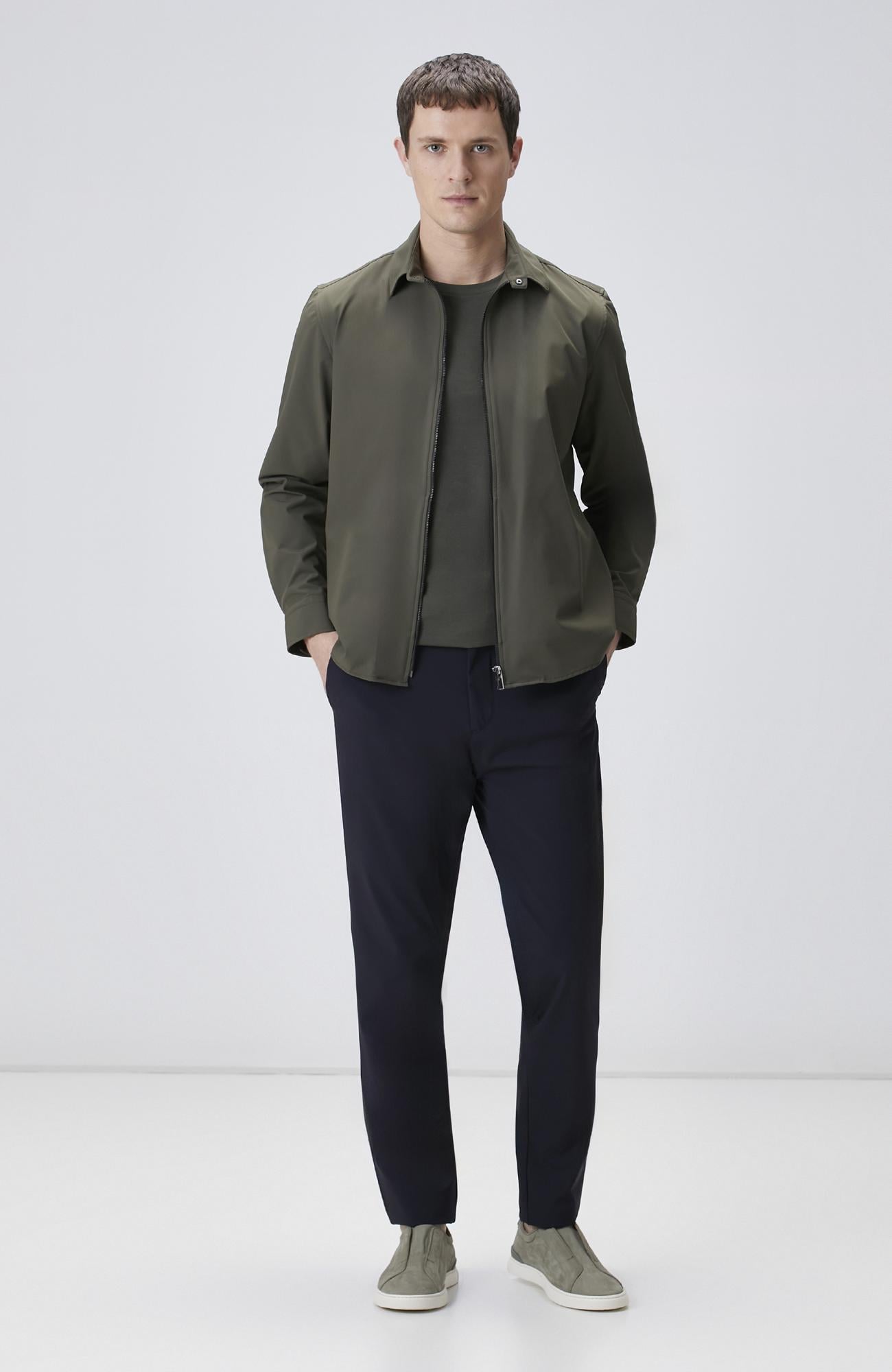 Network Erkek Haki Slim Fit Cep Detaylı Dış Gömlek
