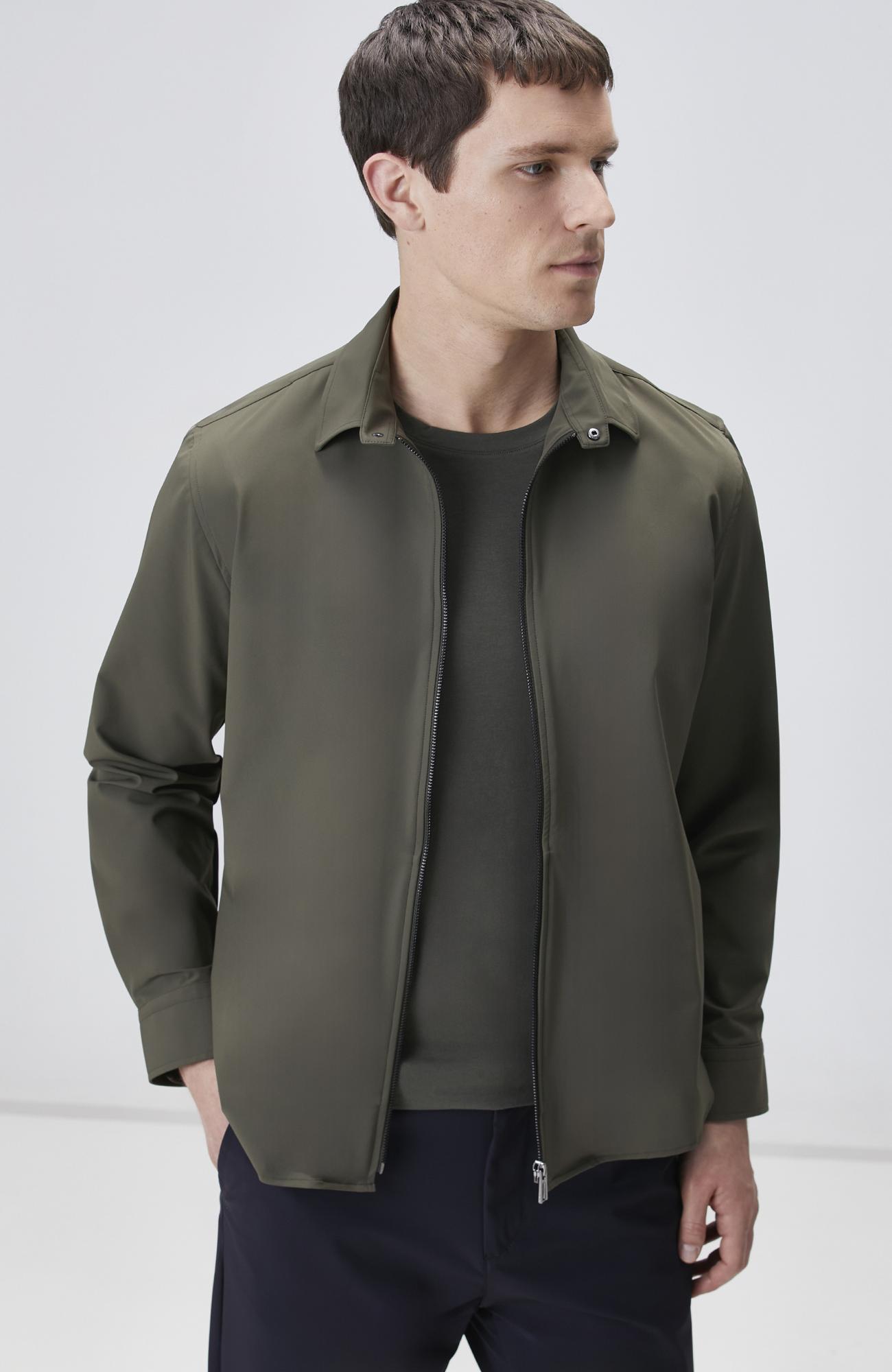 Network Erkek Haki Slim Fit Cep Detaylı Dış Gömlek