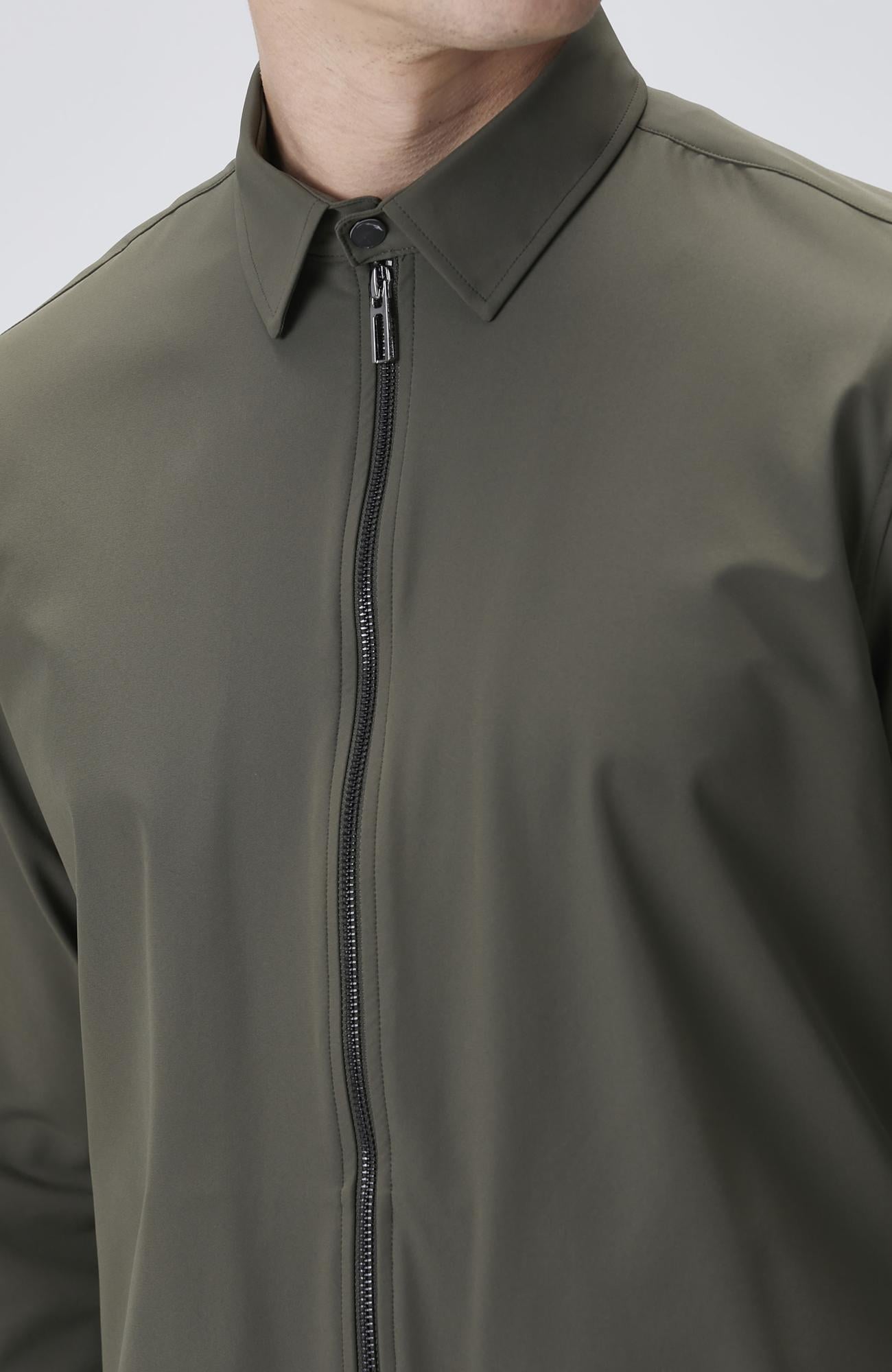 Network Erkek Haki Slim Fit Cep Detaylı Dış Gömlek