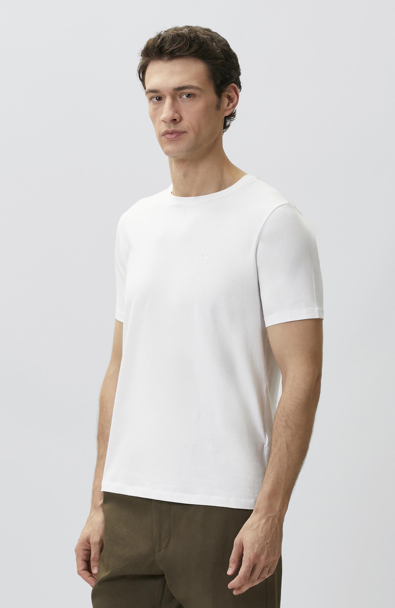 Network Erkek Beyaz Basic T-shirt