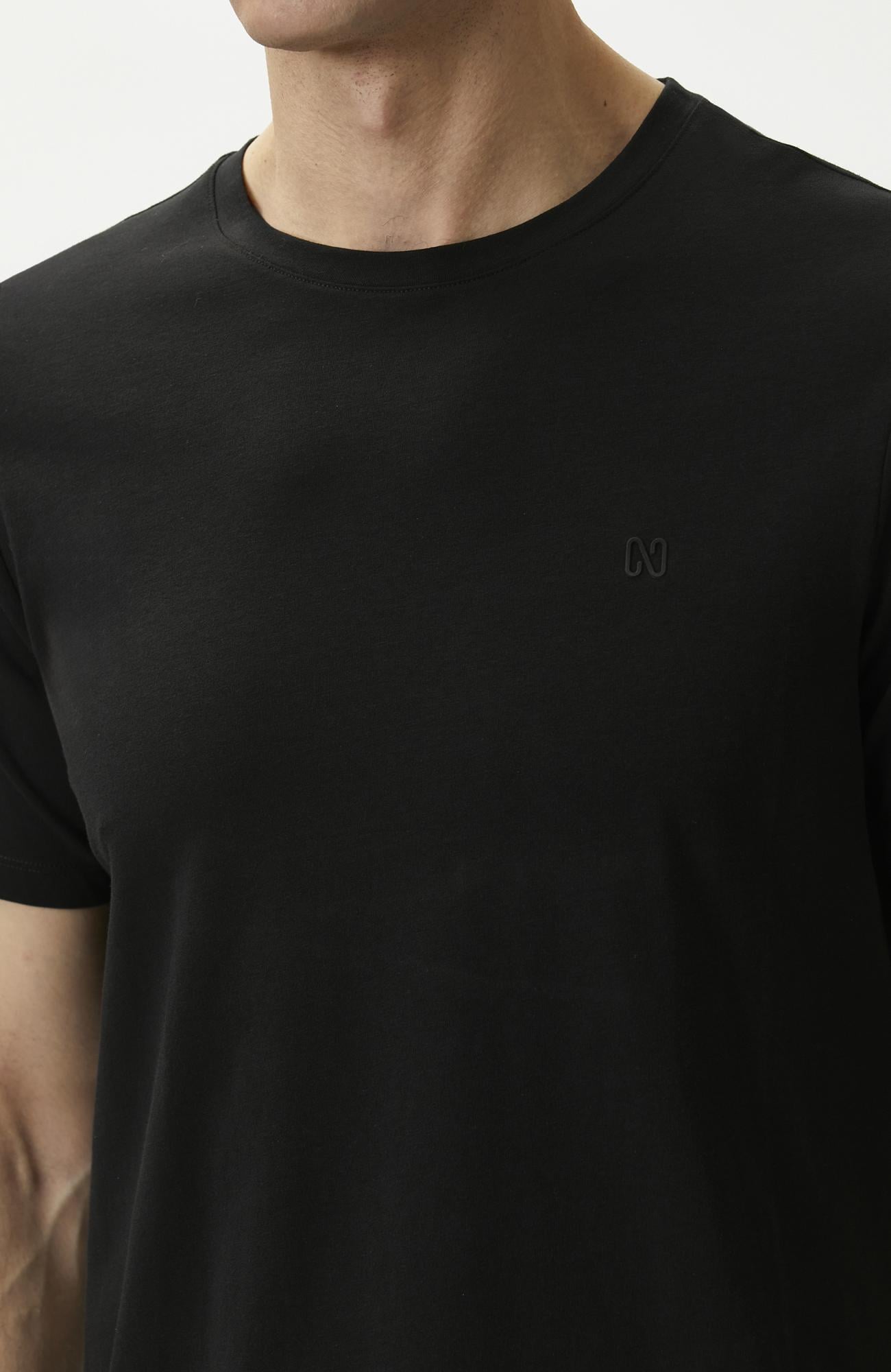 Network Erkek Siyah Basic T-shirt