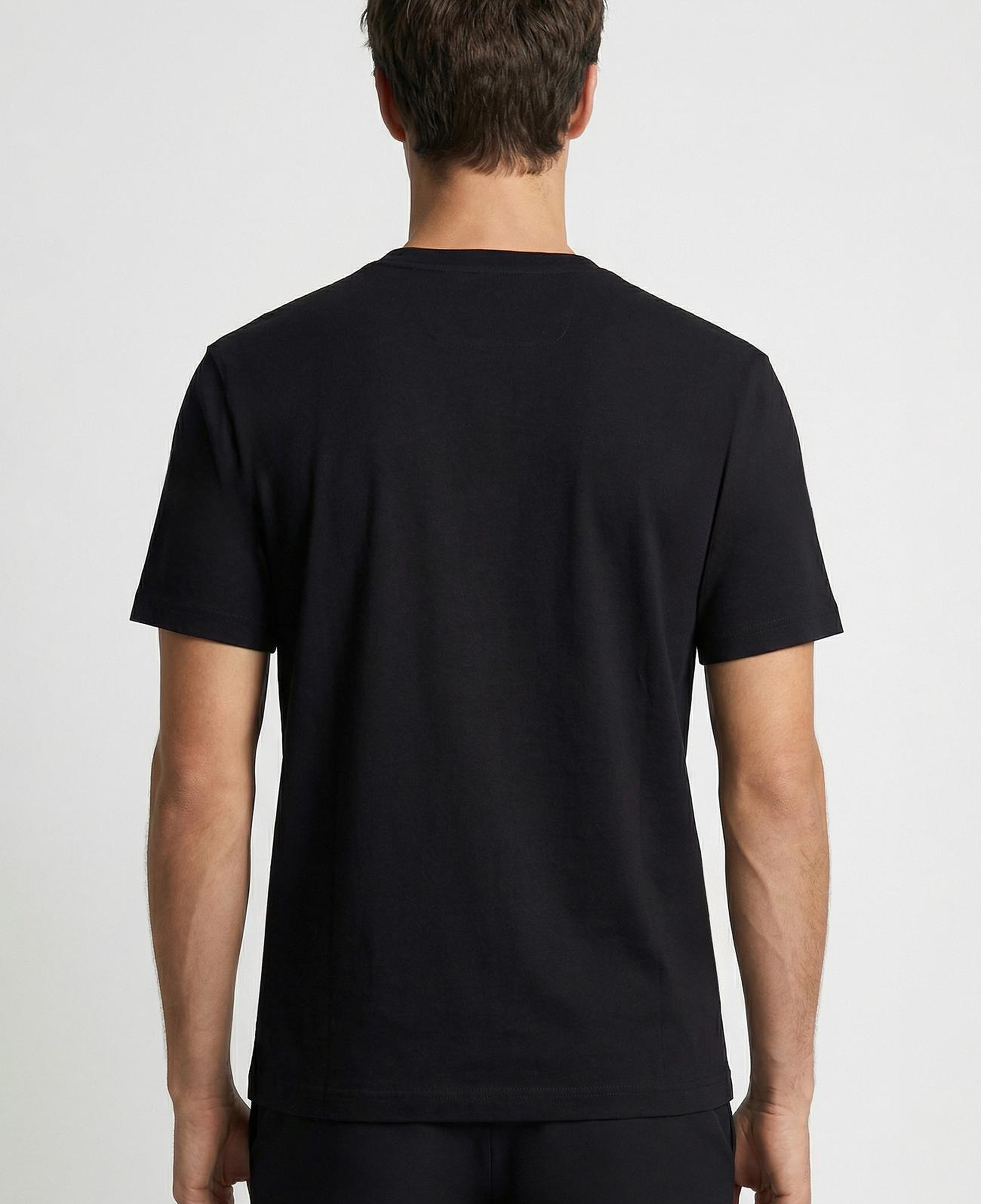 Network Erkek Siyah Mermer Enjeksiyon Baskılı T-shirt