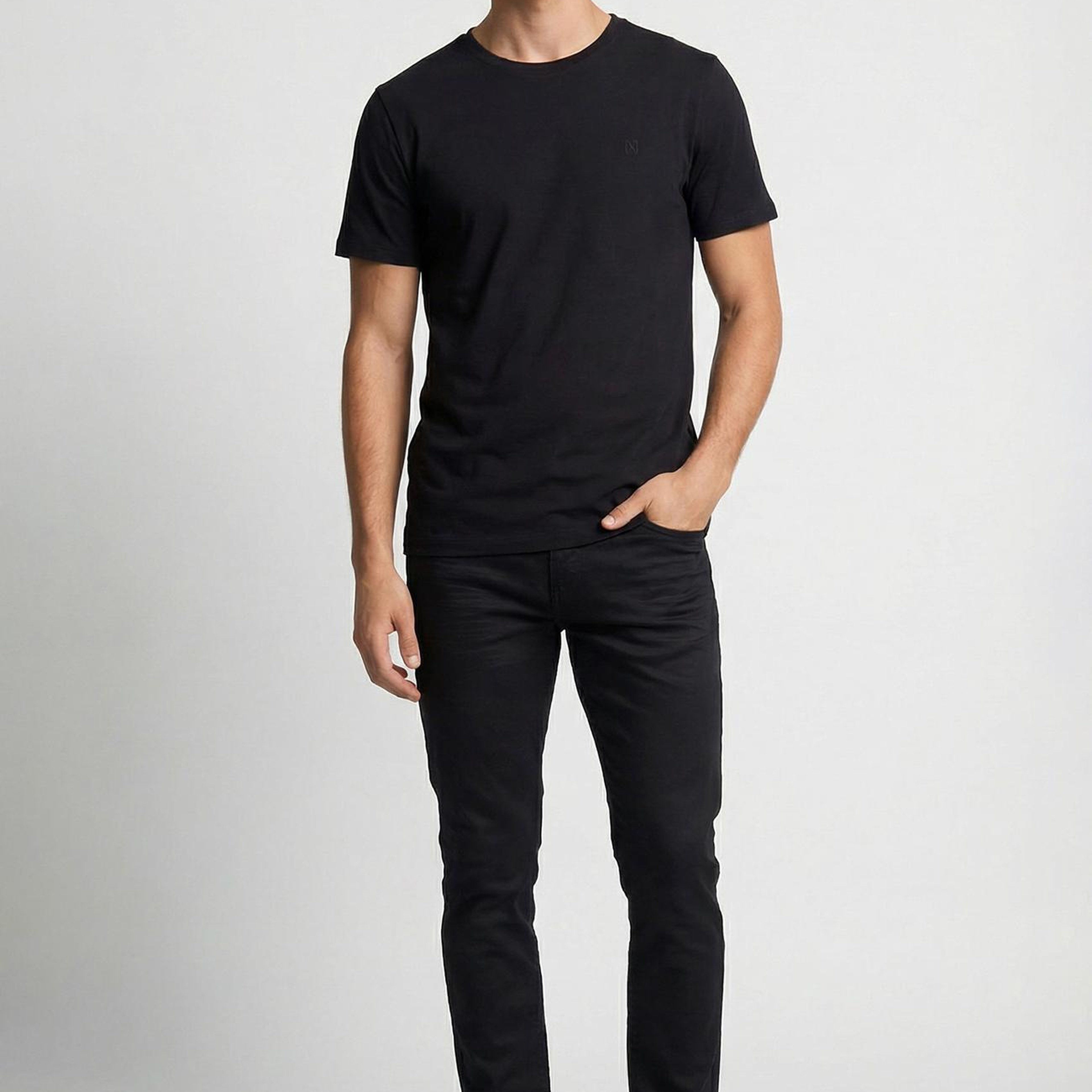 Network Erkek Siyah Kaplamalı Denim Pantolon