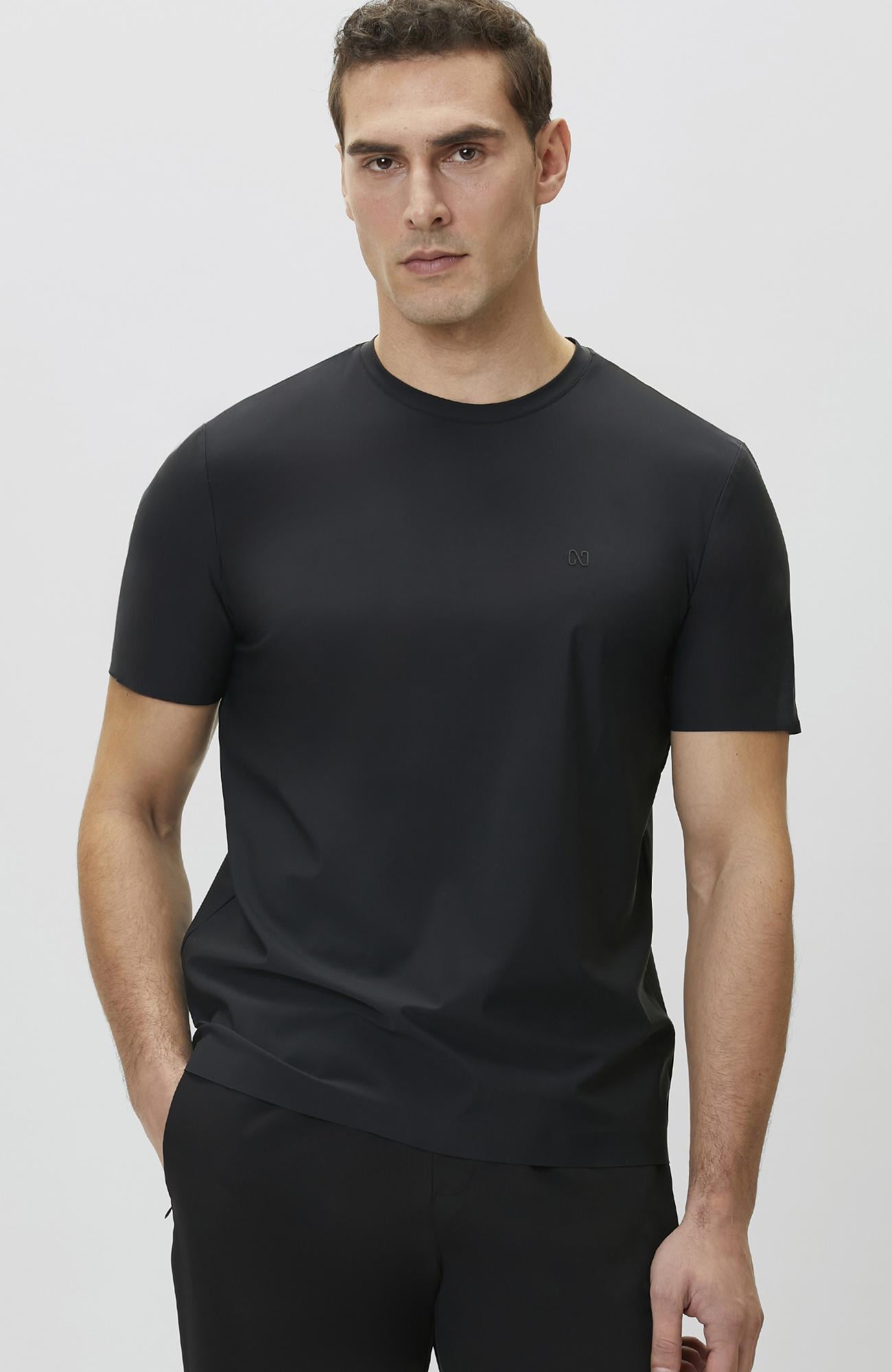 Network Erkek Siyah Teknik T-shirt