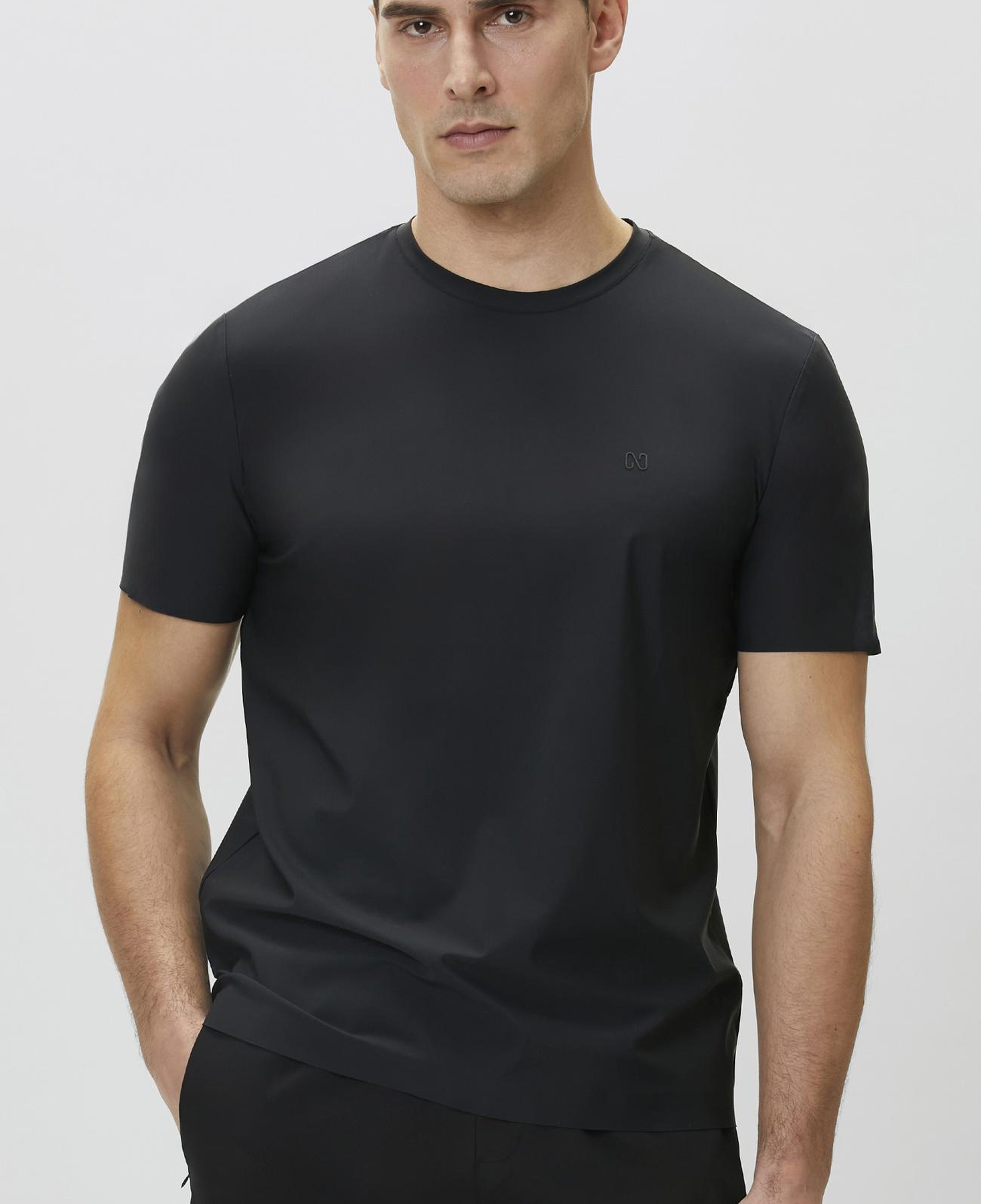 Network Erkek Siyah Teknik T-shirt