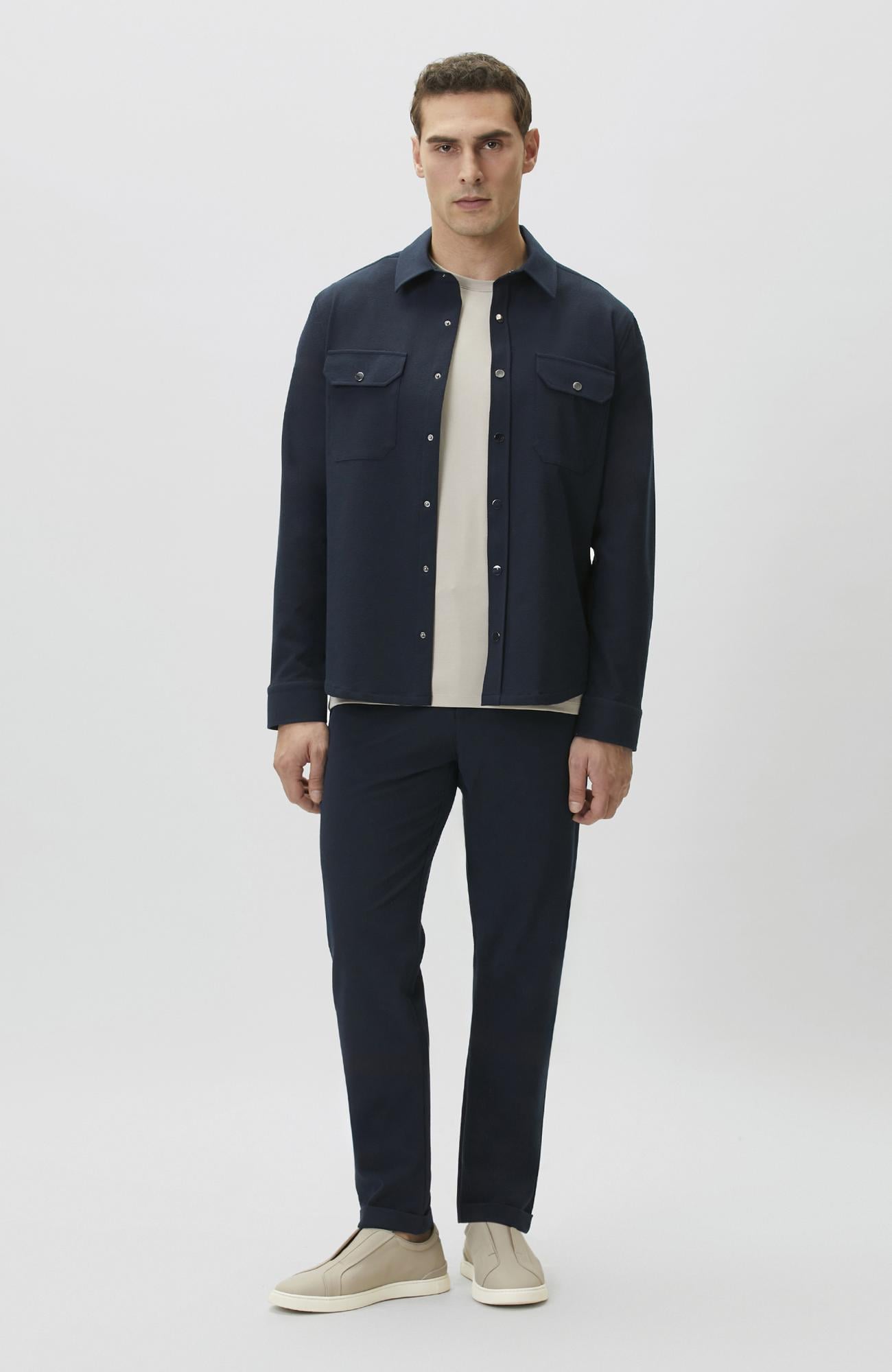 Network Erkek Bej Basic Modal T-shirt