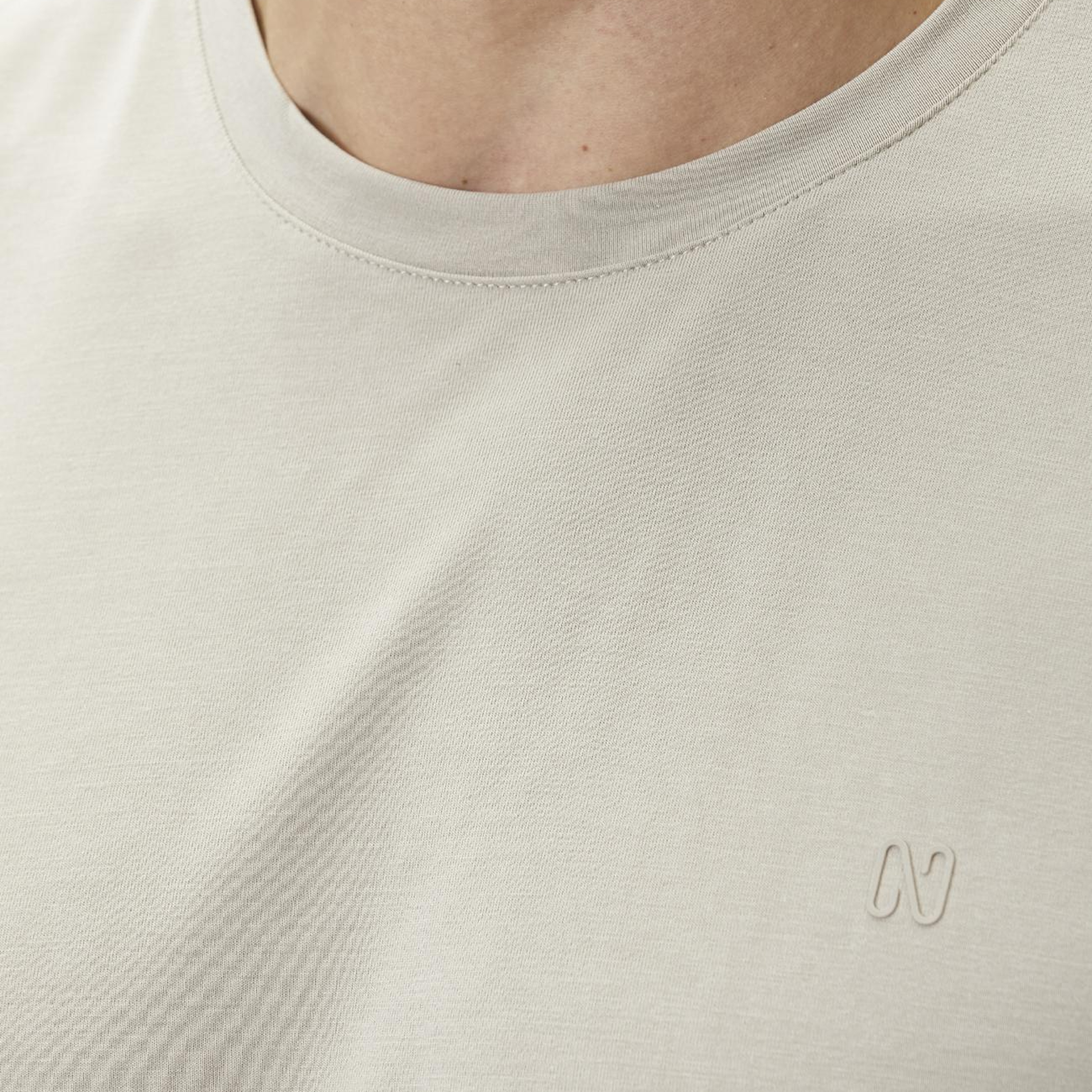 Network Erkek Bej Basic Modal T-shirt