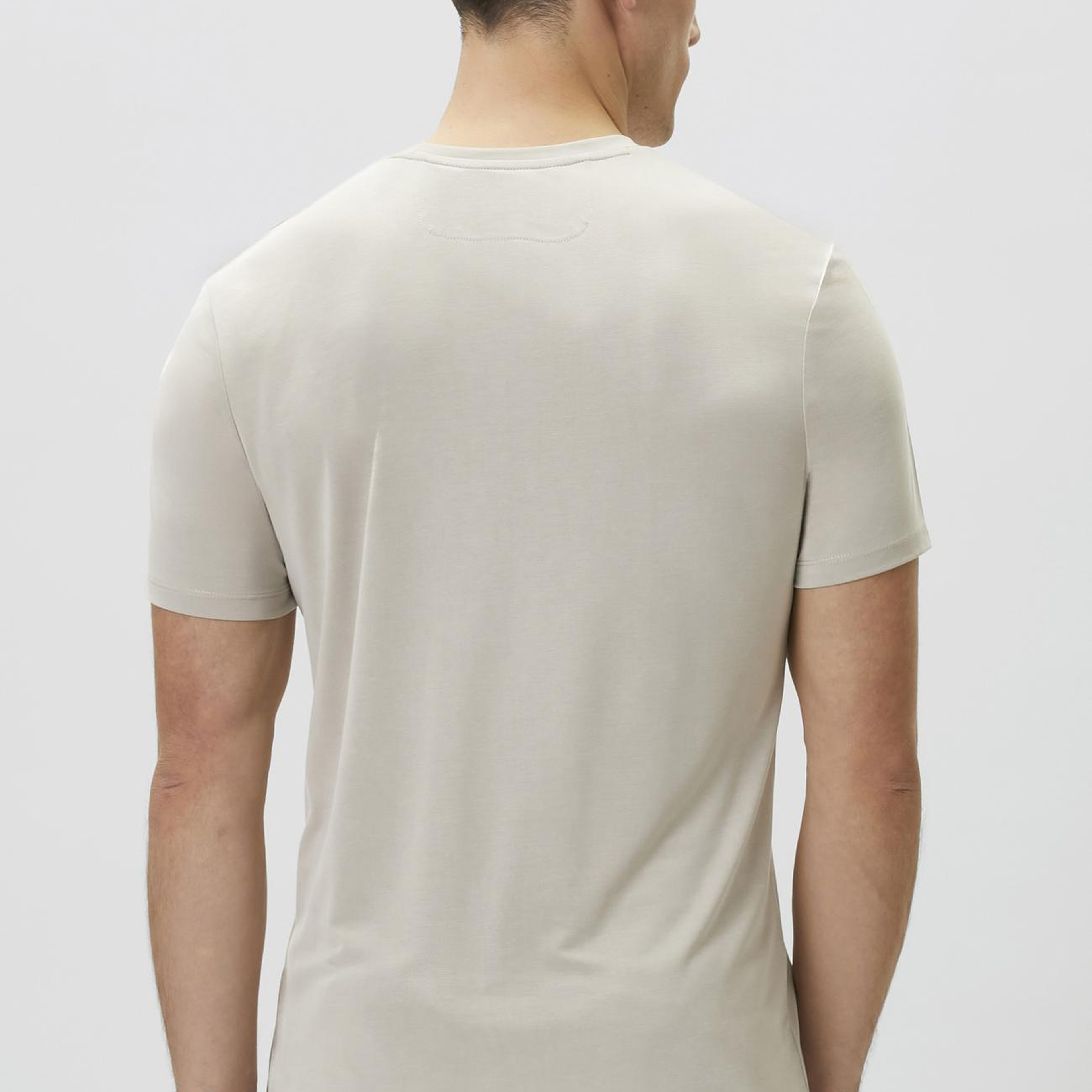 Network Erkek Bej Basic Modal T-shirt
