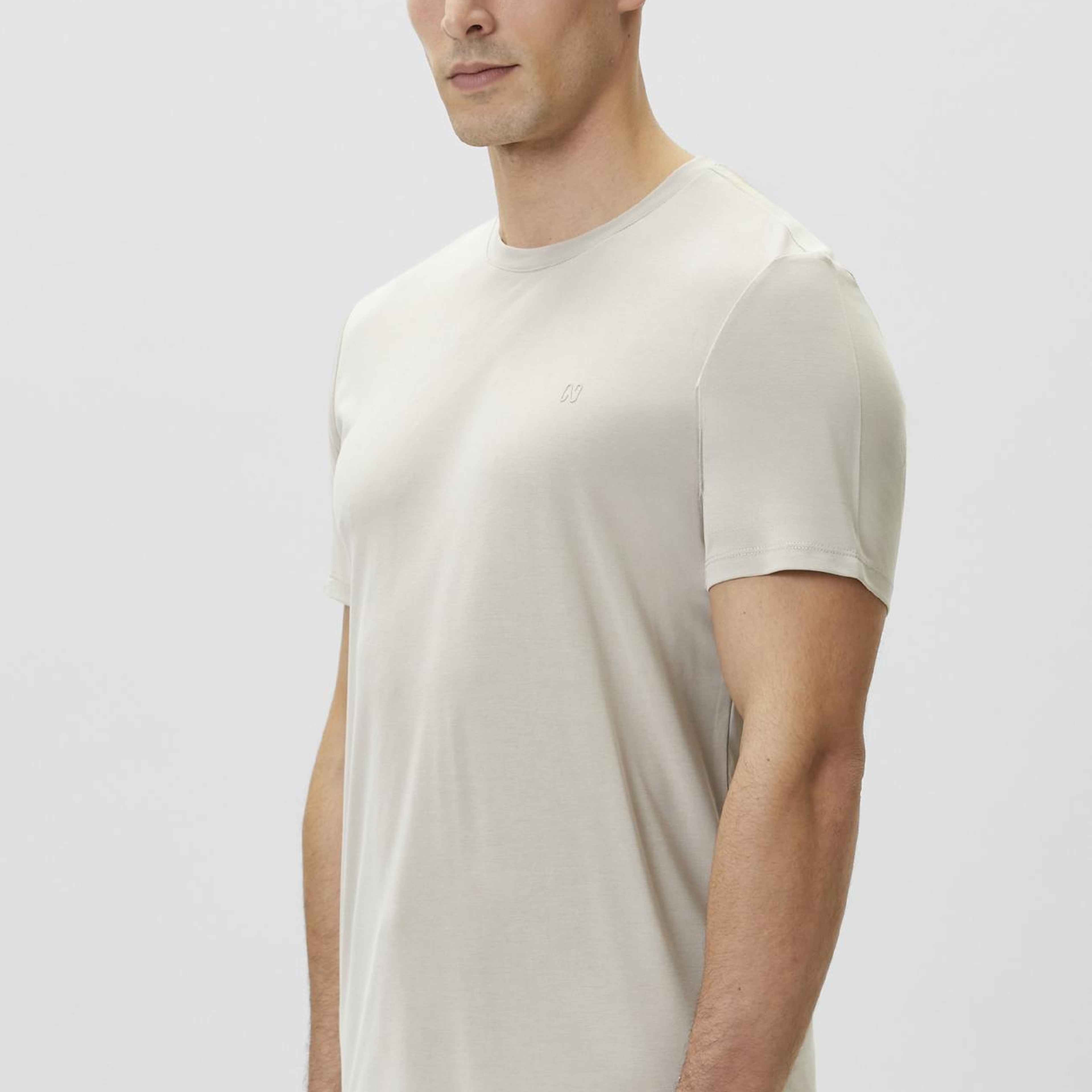 Network Erkek Bej Basic Modal T-shirt