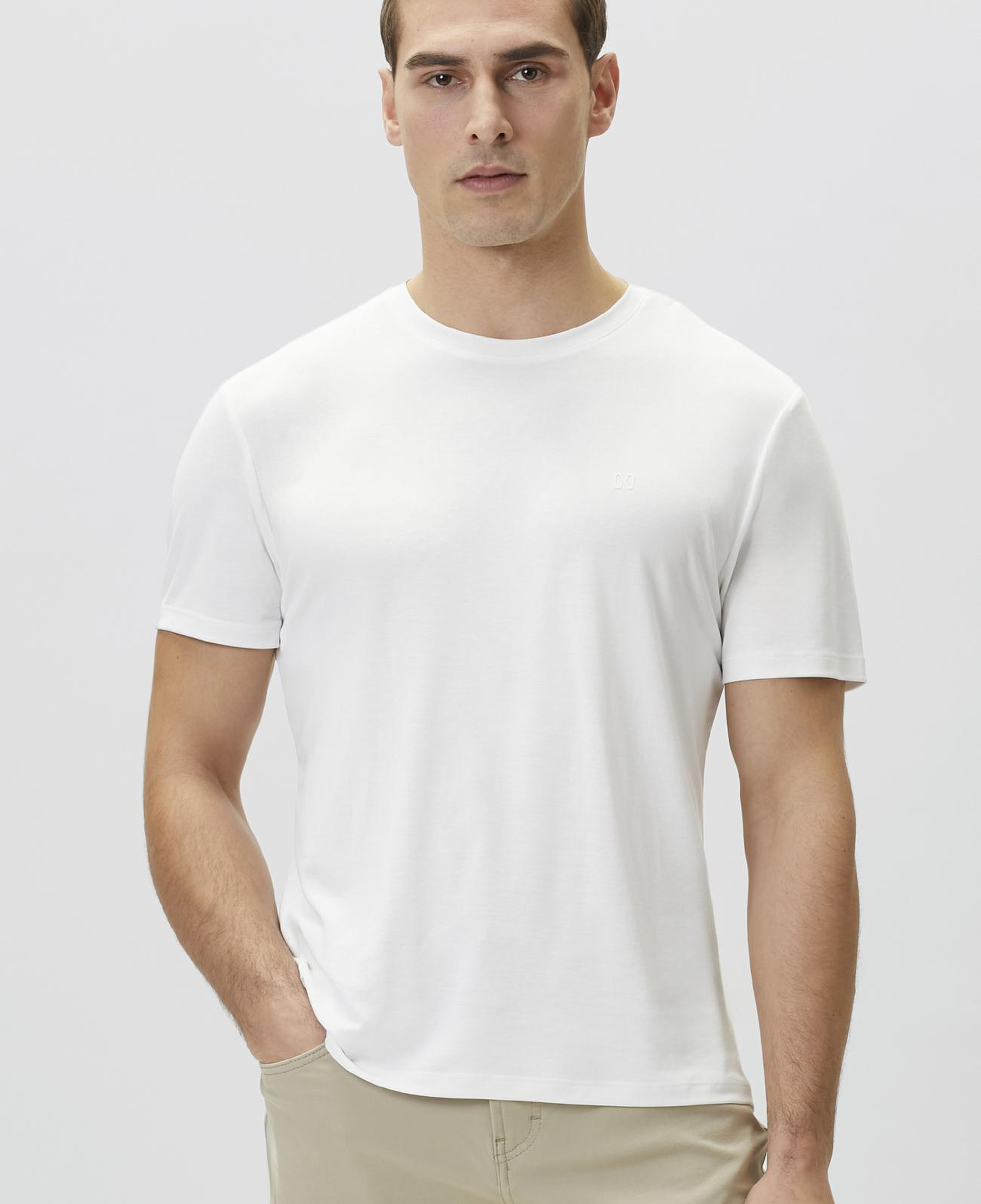 Network Erkek Beyaz Basic Modal T-shirt