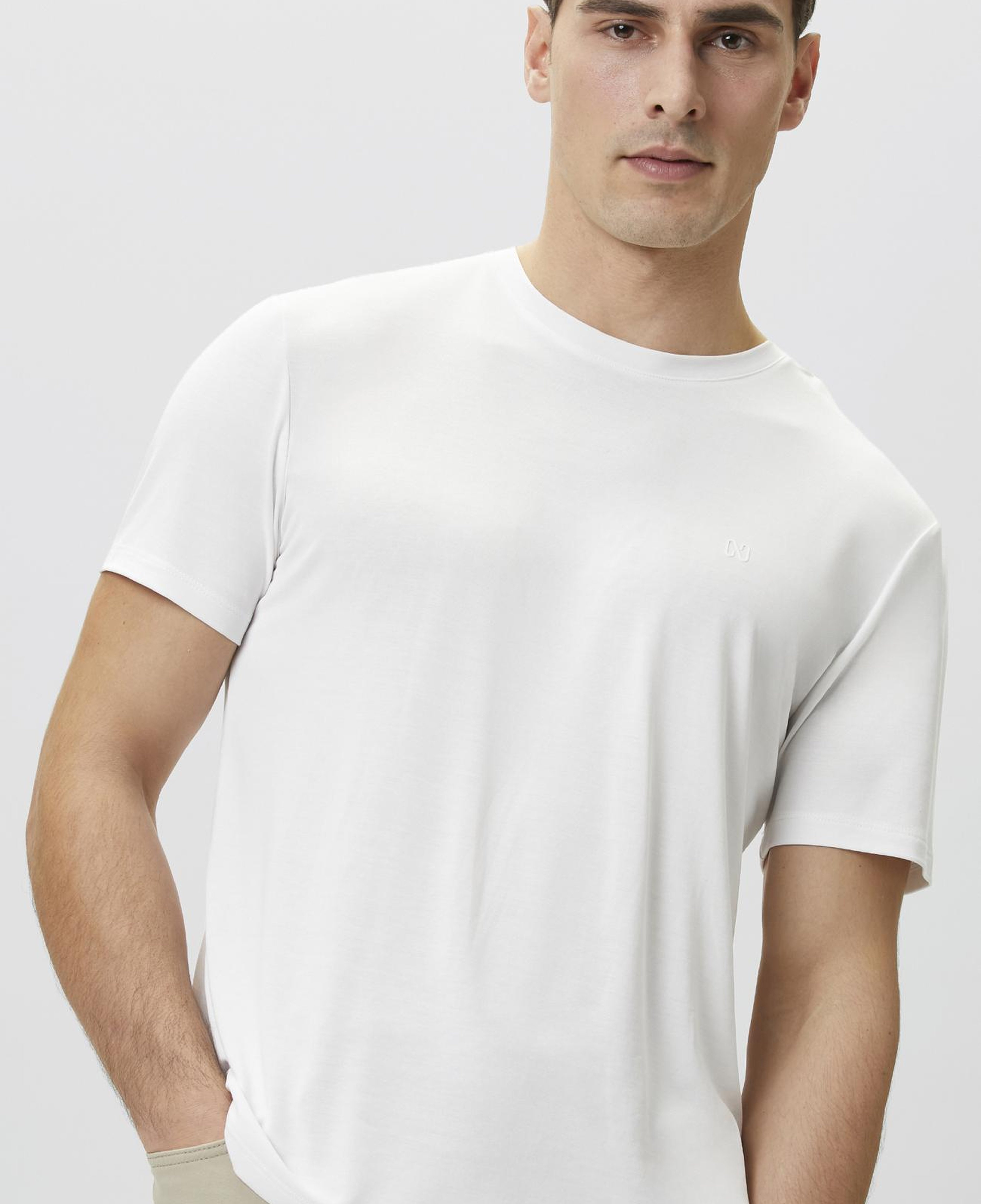 Network Erkek Beyaz Basic Modal T-shirt