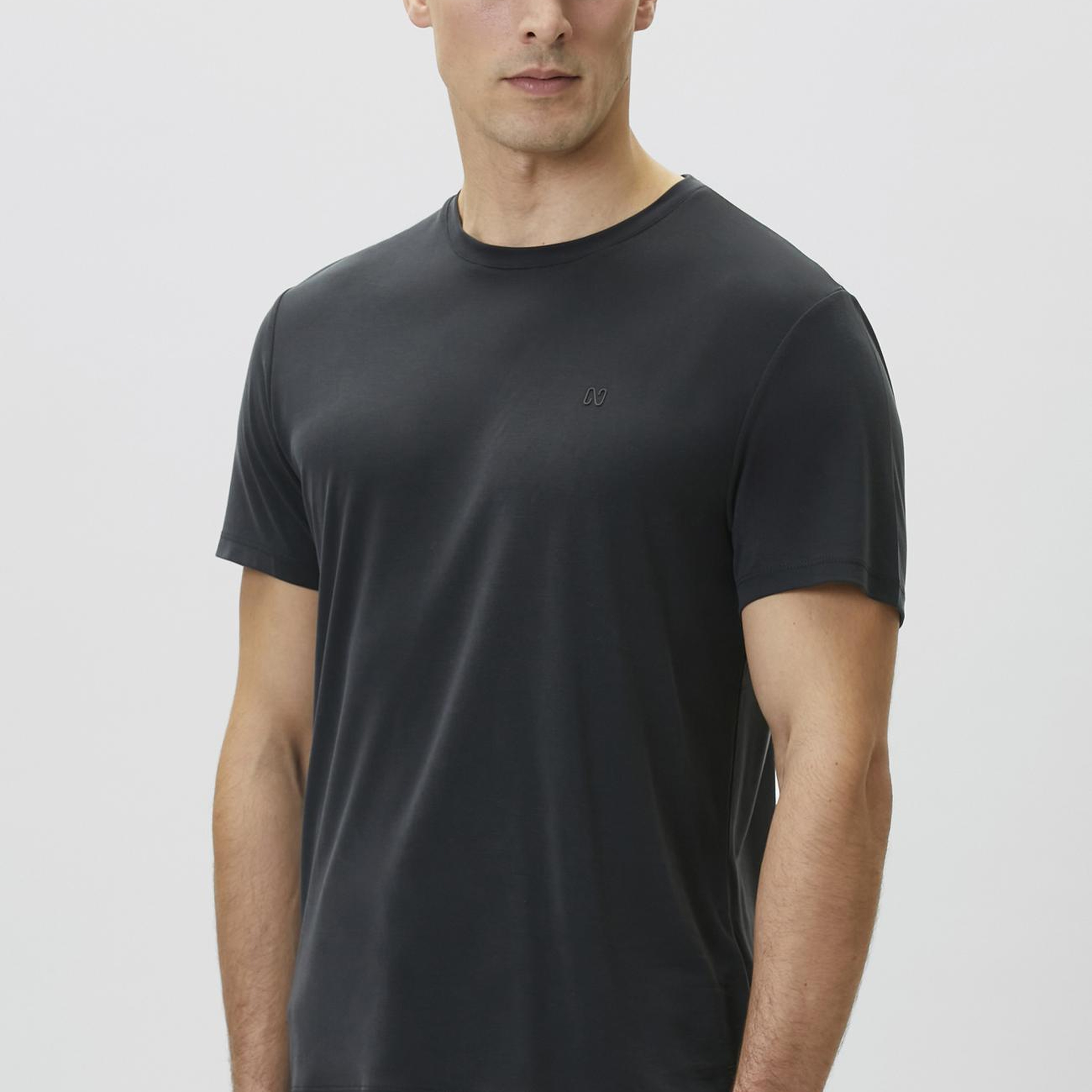 Network Erkek Siyah Basic Modal T-shirt