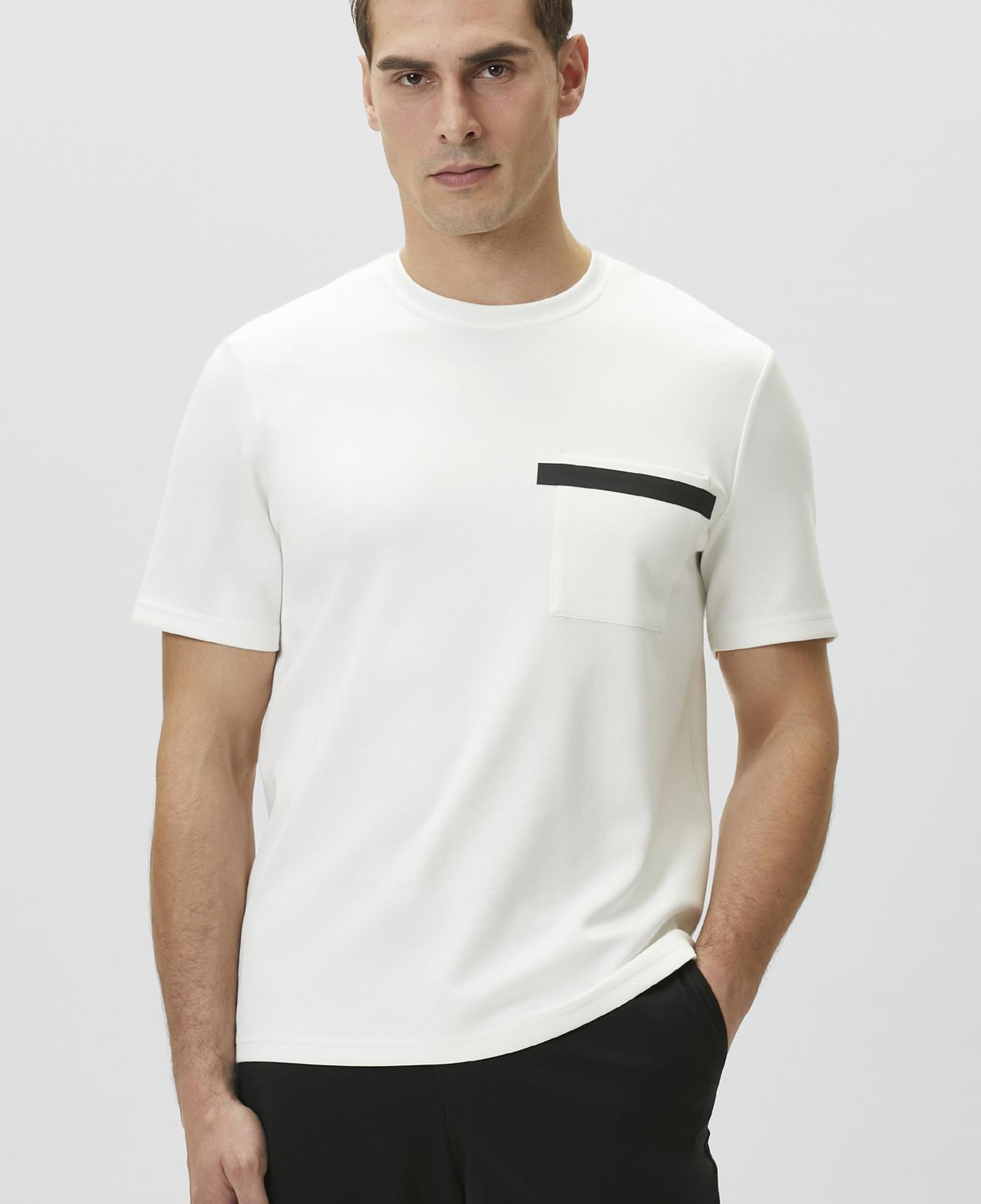 Network Erkek Ekru Baskı Detaylı T-shirt