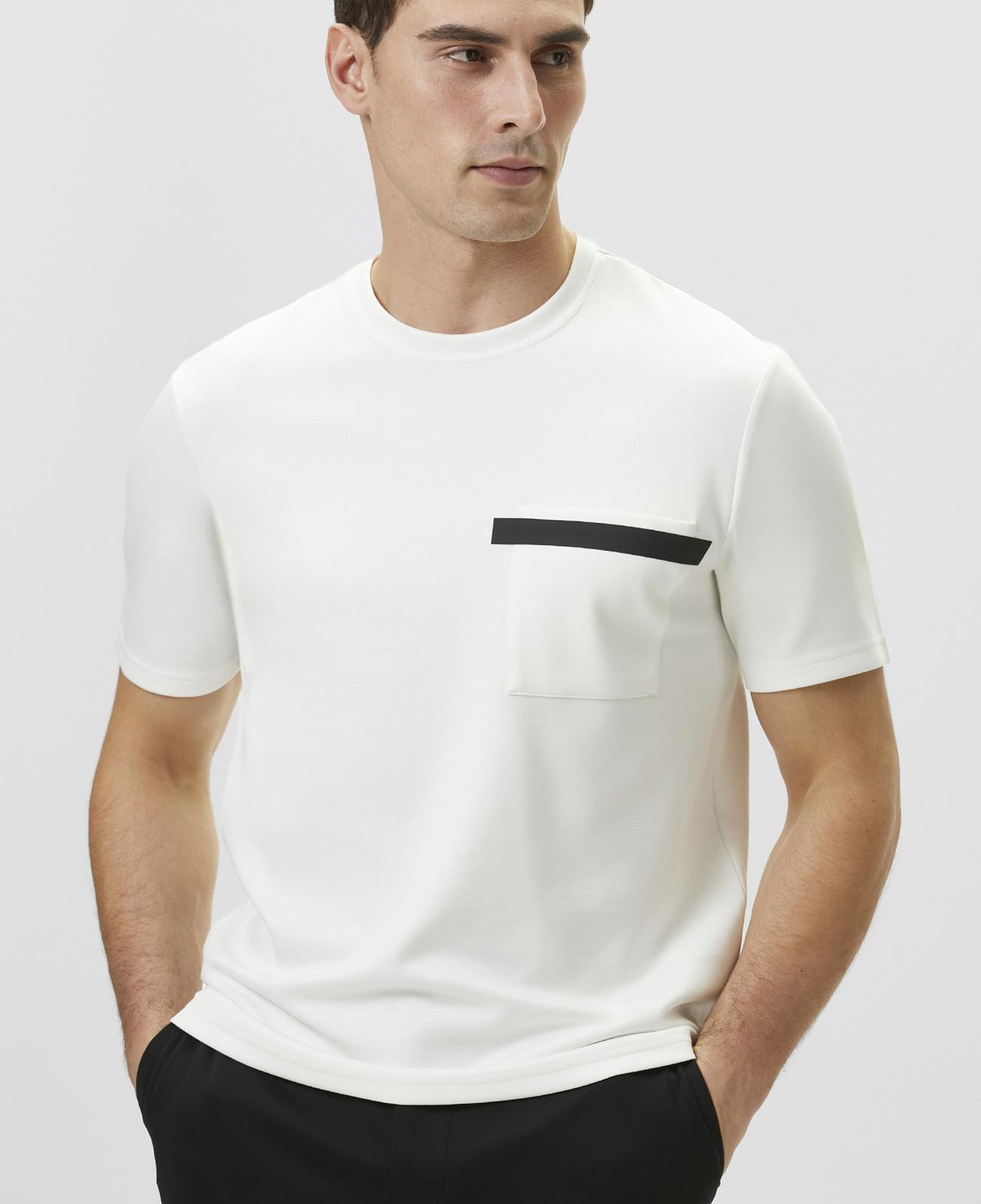 Network Erkek Ekru Baskı Detaylı T-shirt