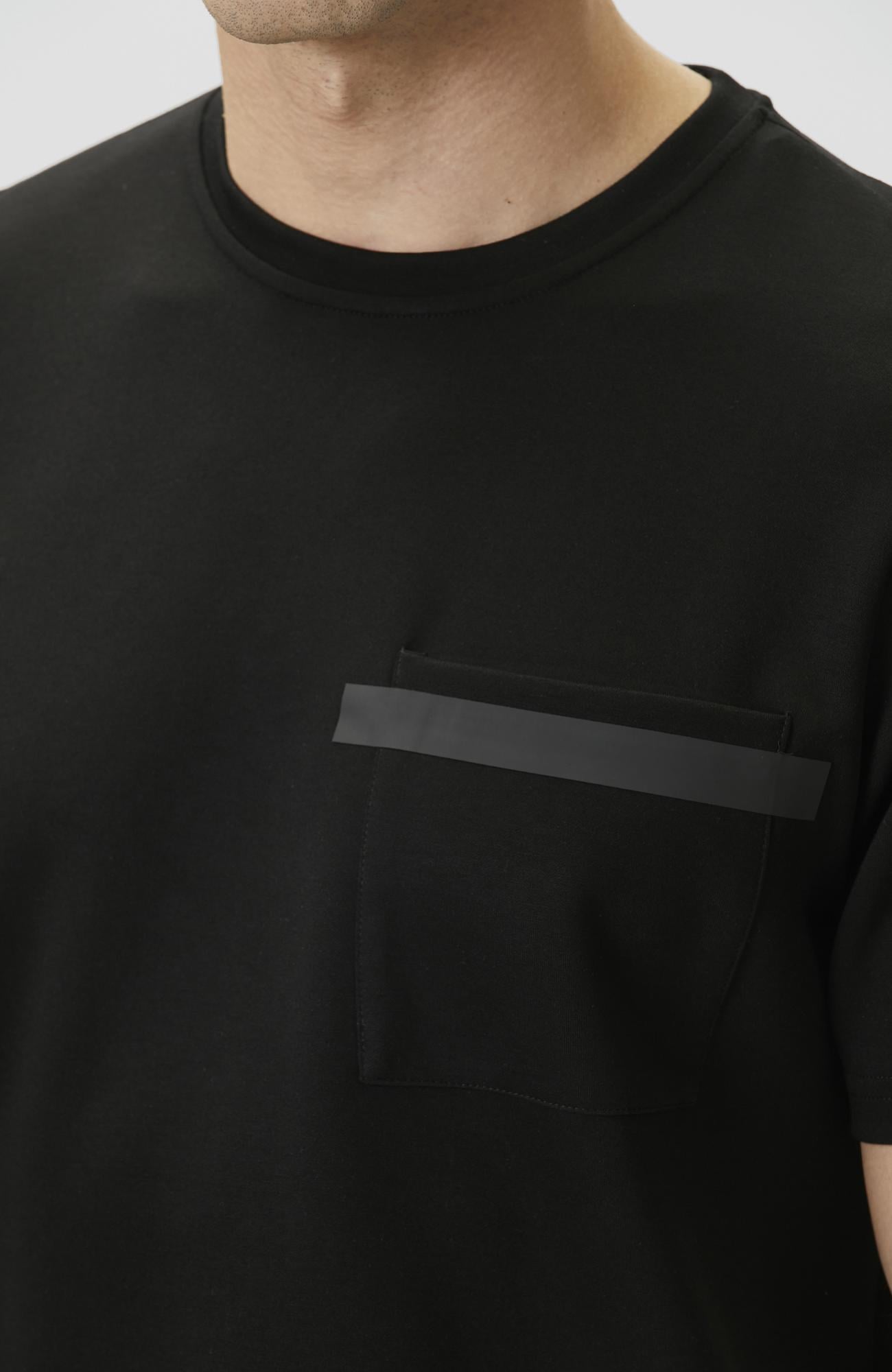 Network Erkek Siyah Baskı Detaylı T-shirt