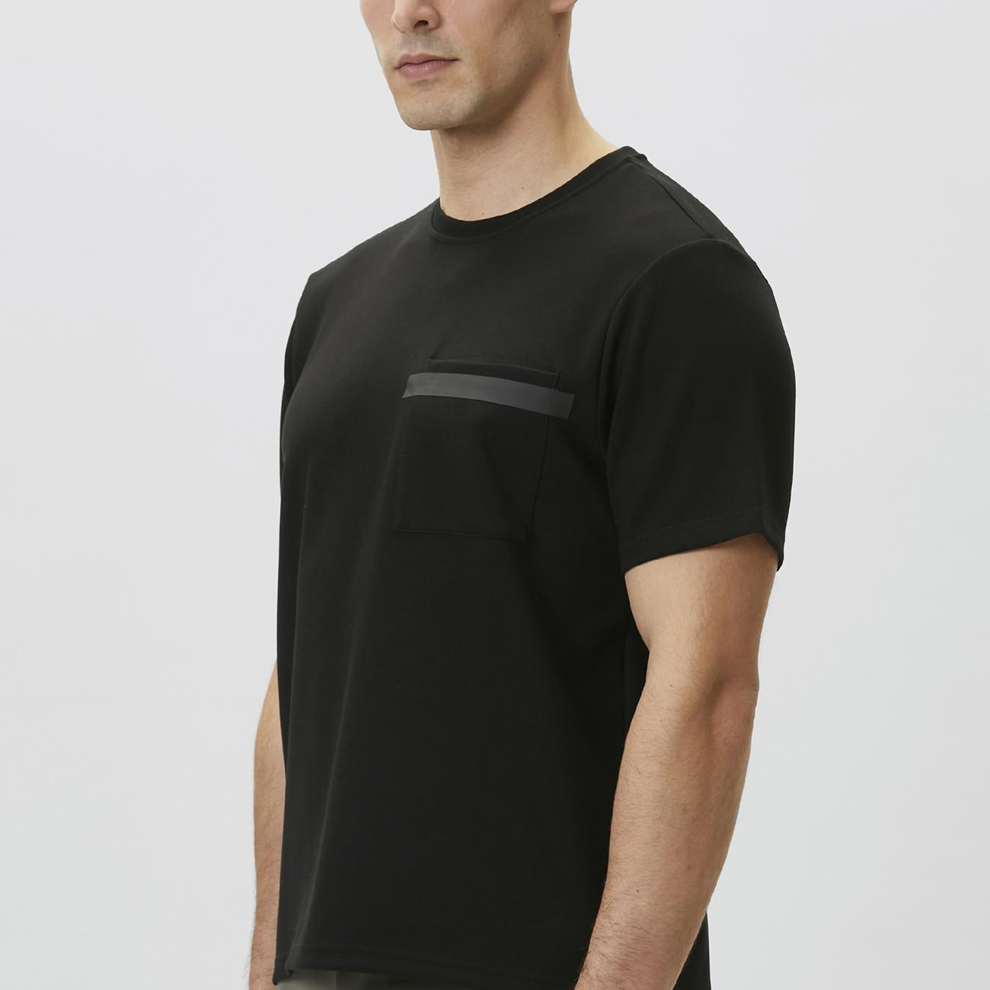 Network Erkek Siyah Baskı Detaylı T-shirt