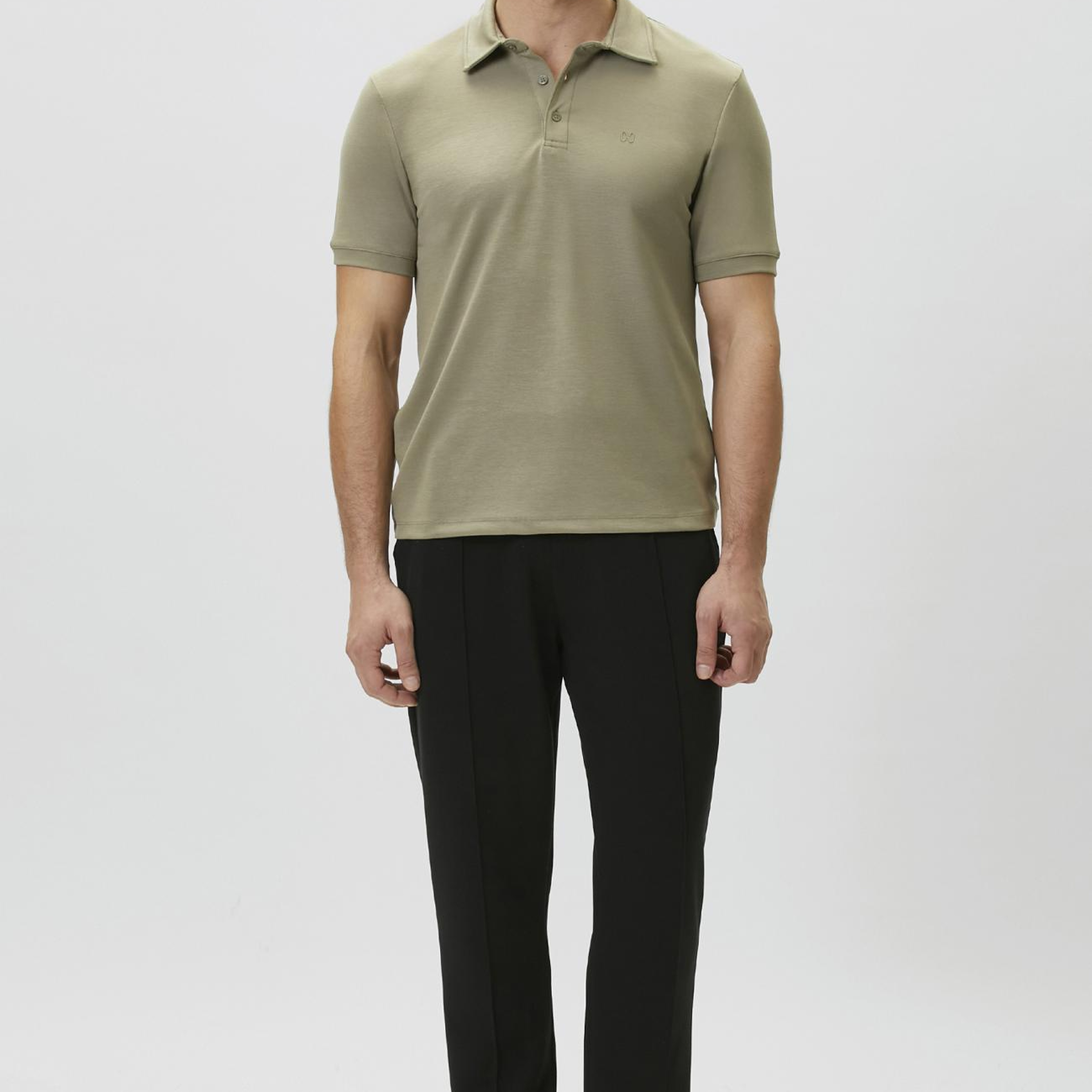Network Erkek Haki Basic Modal Polo T-shirt