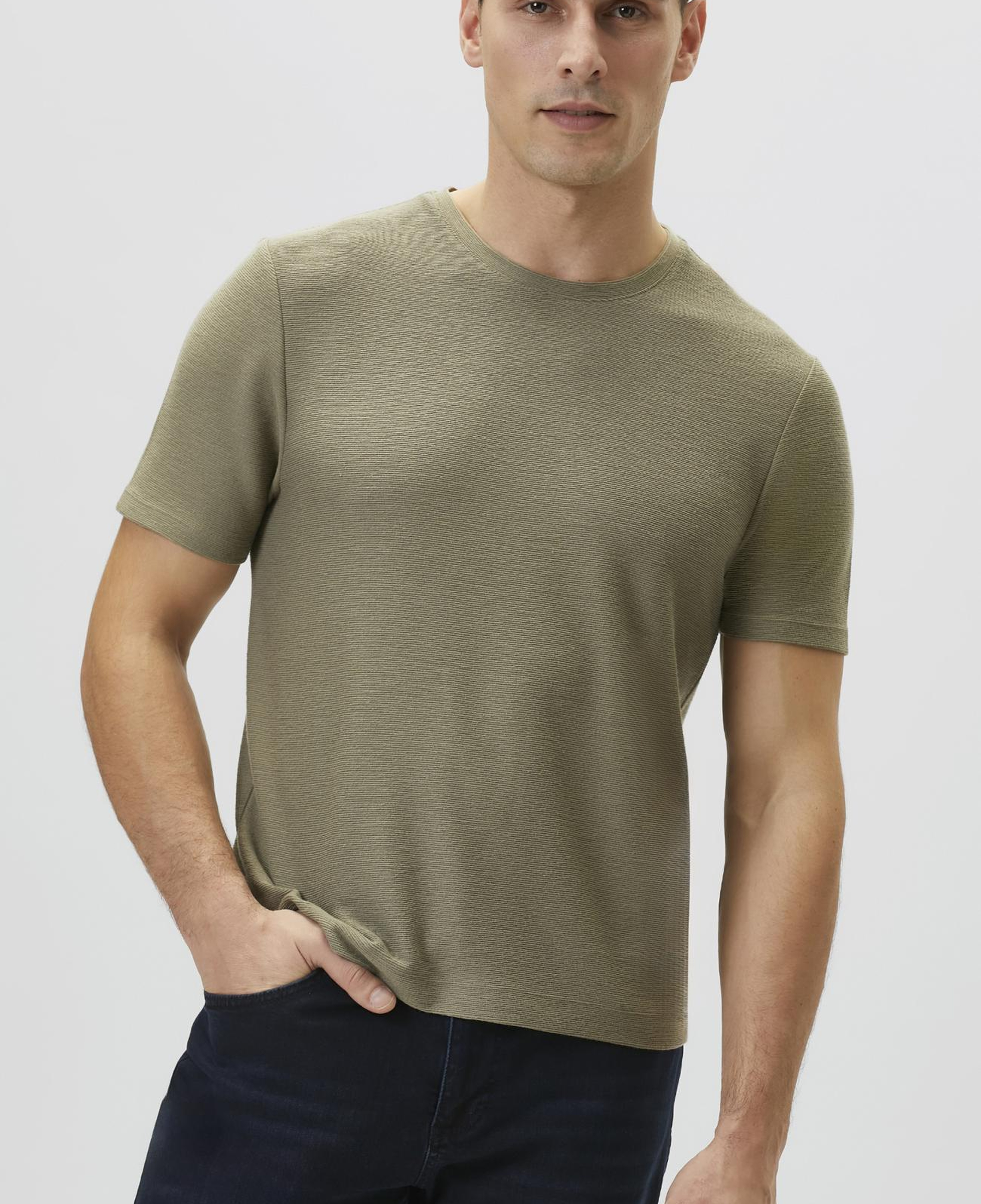 Network Erkek Haki Jakarlı T-shirt
