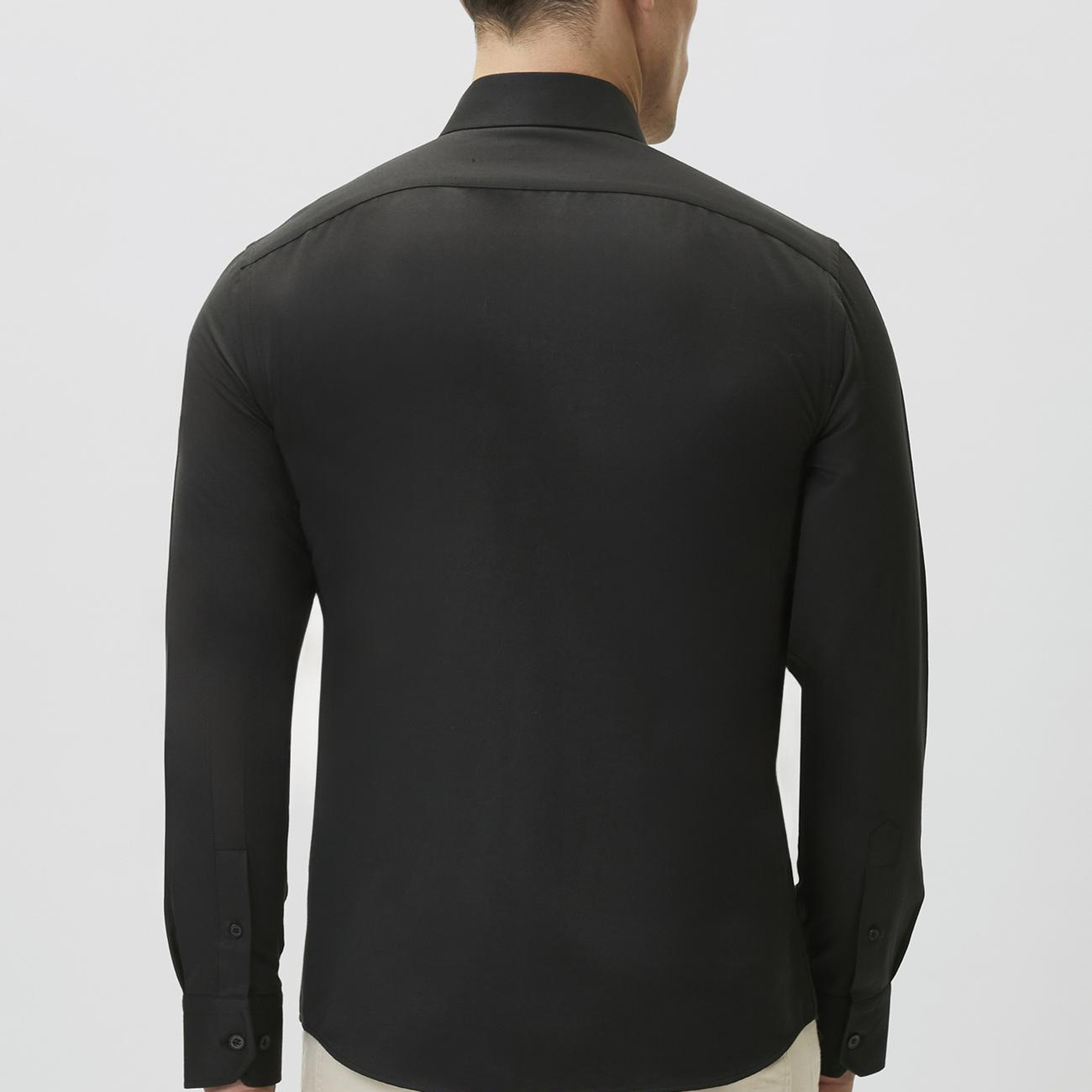 Network Erkek Slim Fit Siyah Diyagonal Cotton Gömlek