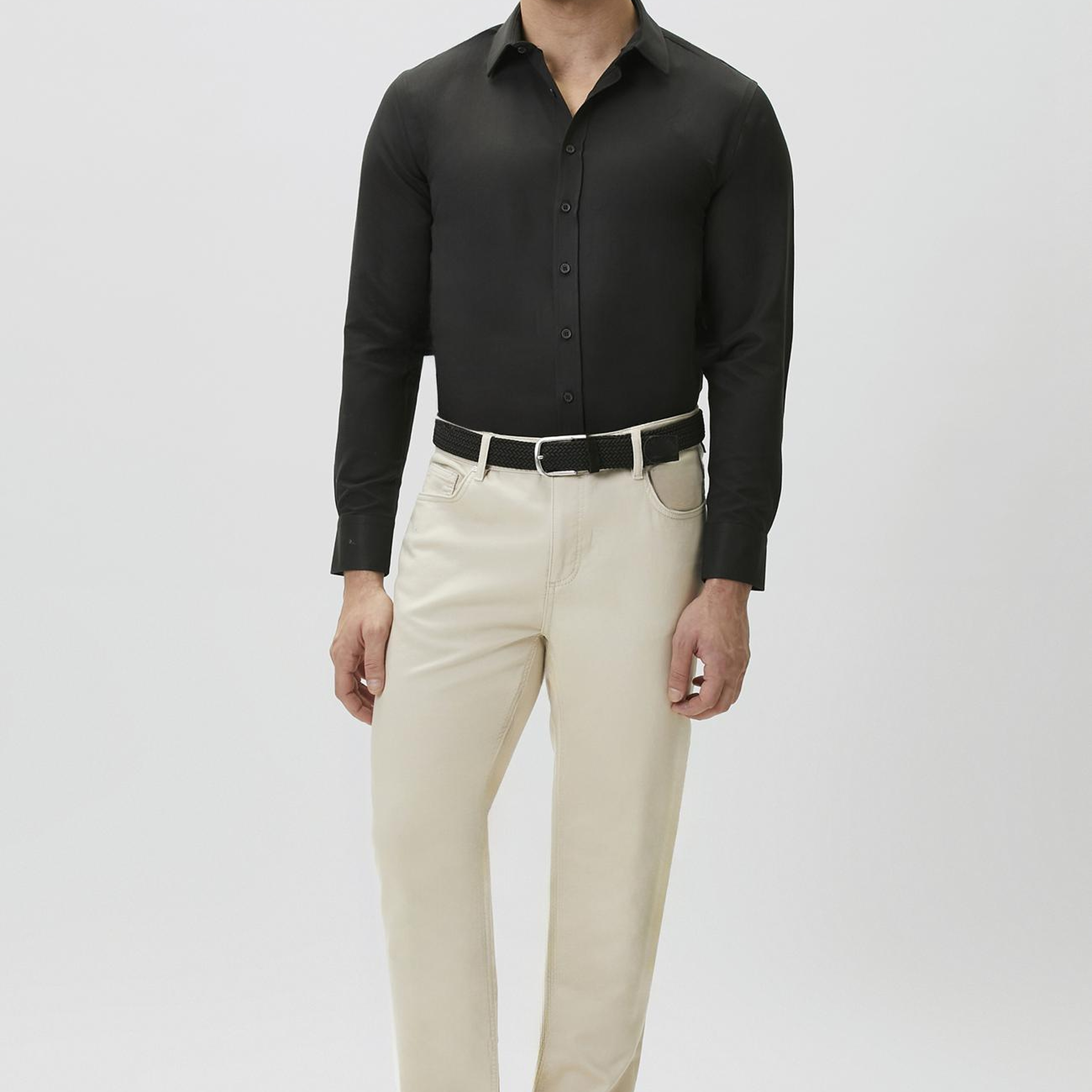 Network Erkek Slim Fit Siyah Diyagonal Cotton Gömlek