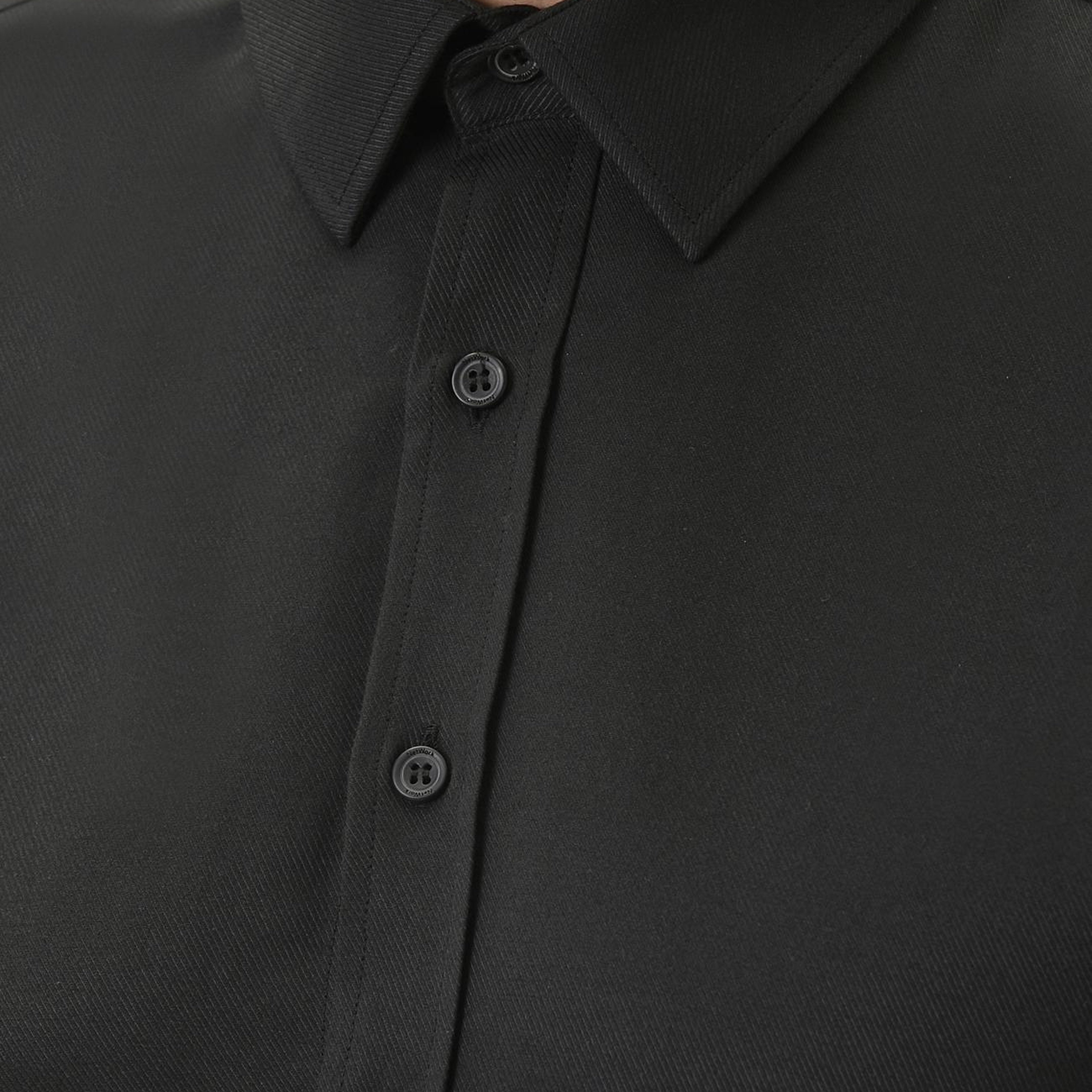 Network Erkek Slim Fit Siyah Diyagonal Cotton Gömlek