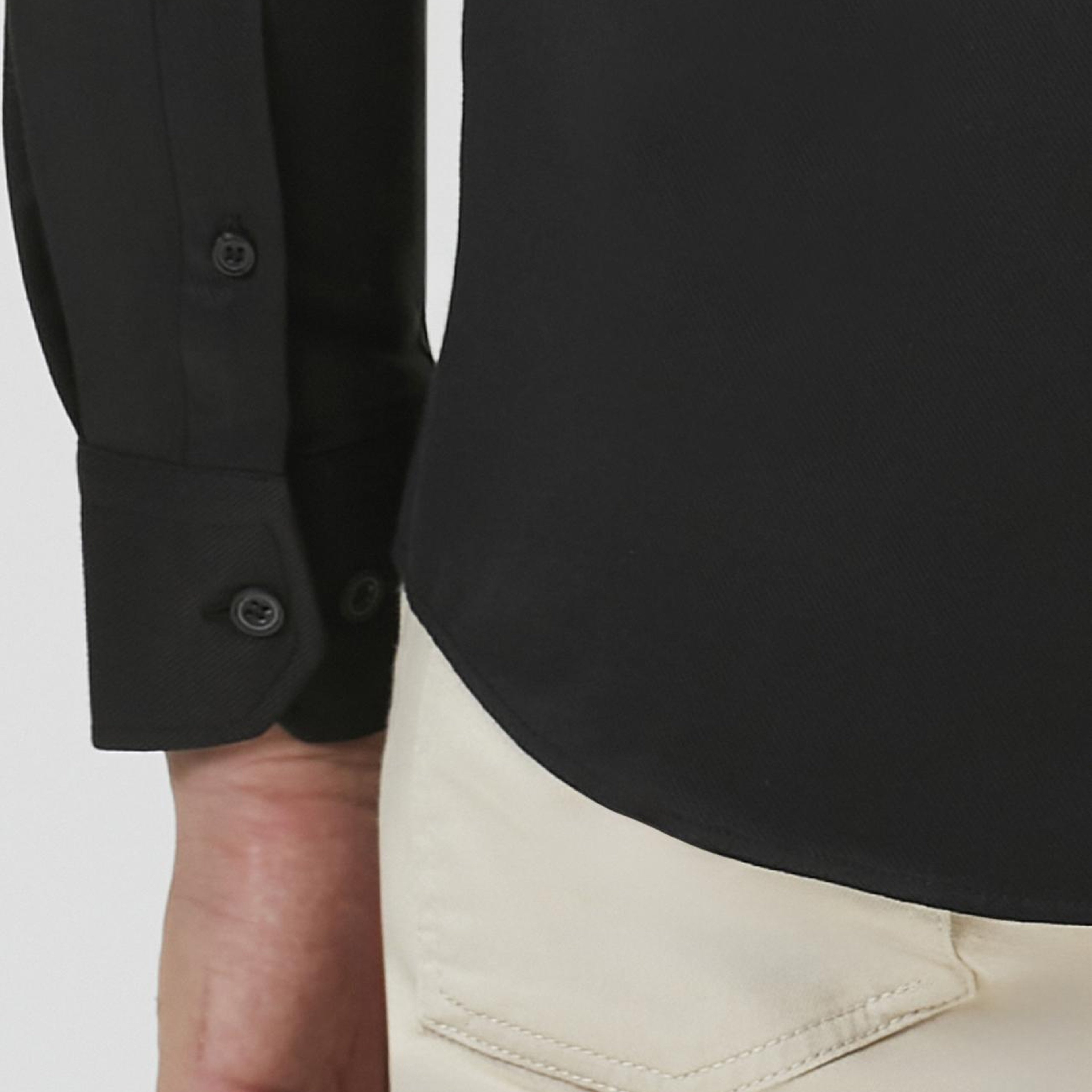 Network Erkek Slim Fit Siyah Diyagonal Cotton Gömlek
