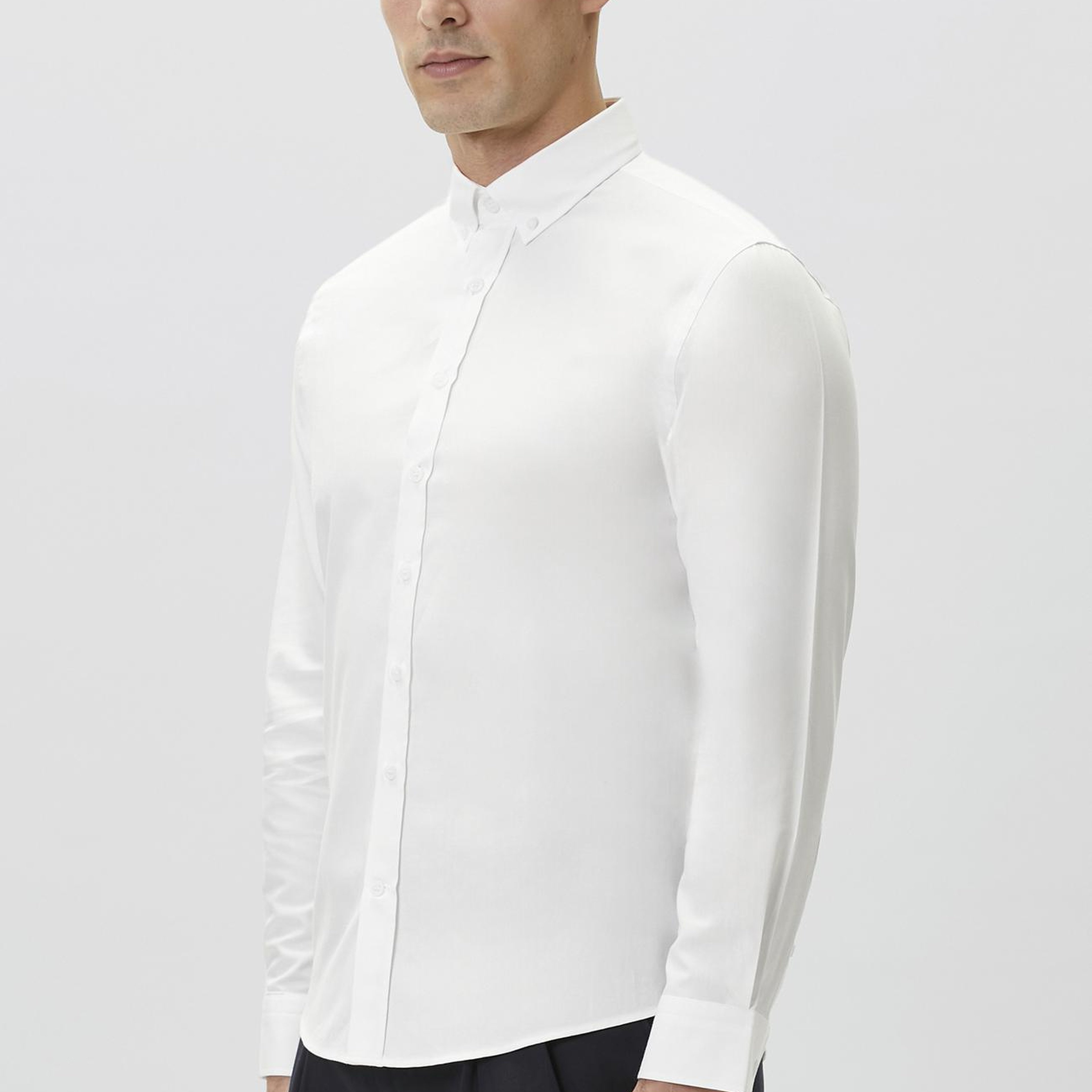 Network Erkek Slim Fit Beyaz Oxford Gömlek