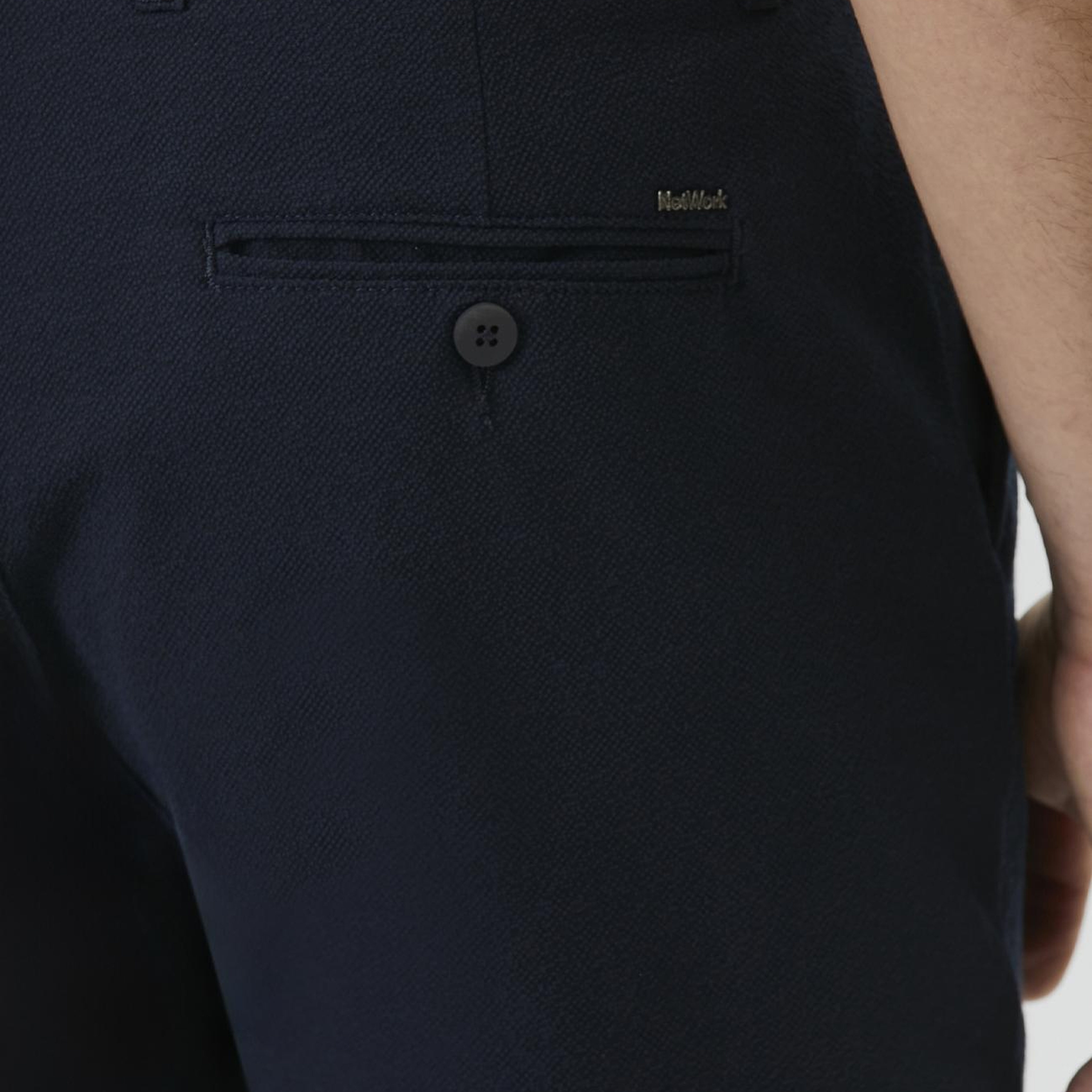 Network Erkek Jogger Fit Lacivert Gofreli Dokuma Pantolon