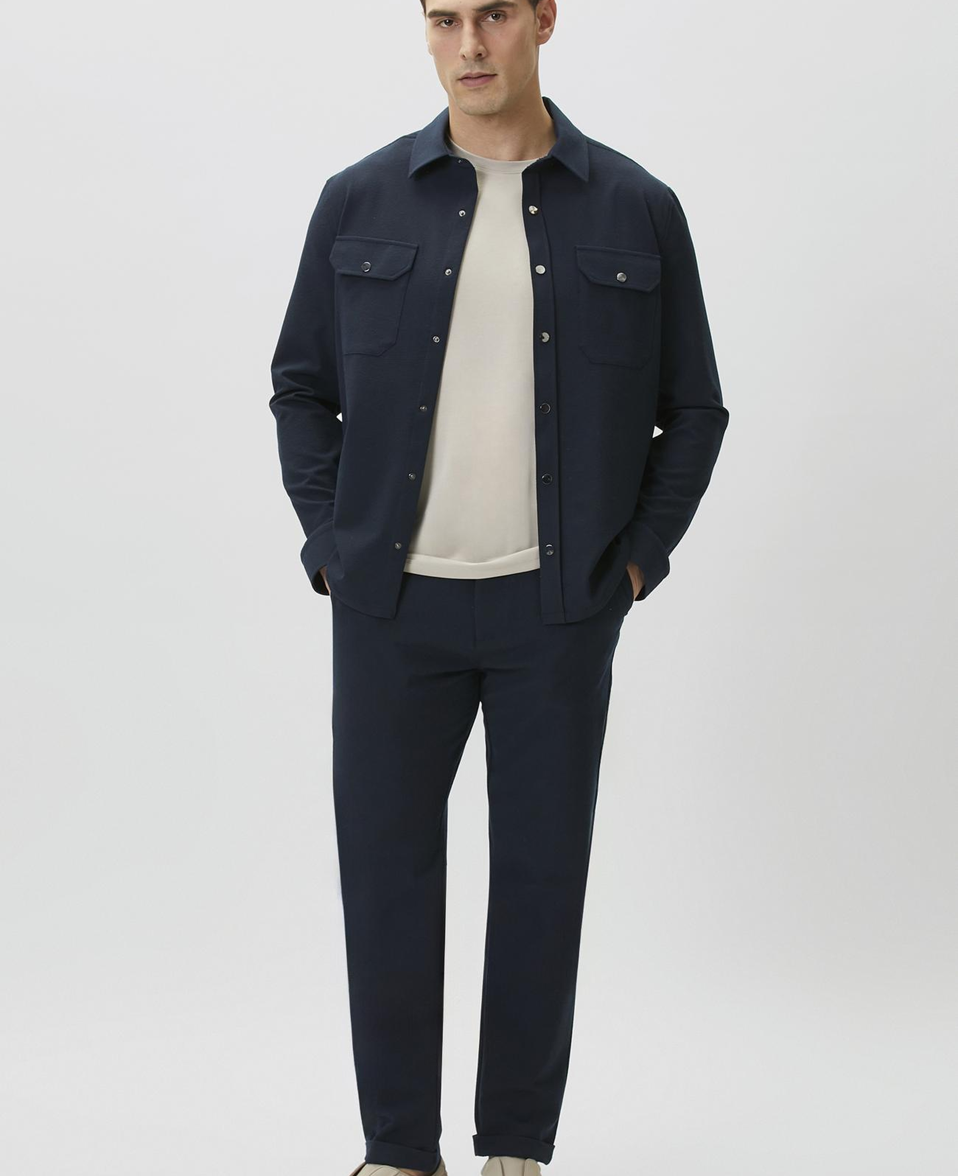 Network Erkek Jogger Fit Lacivert Gofreli Dokuma Pantolon