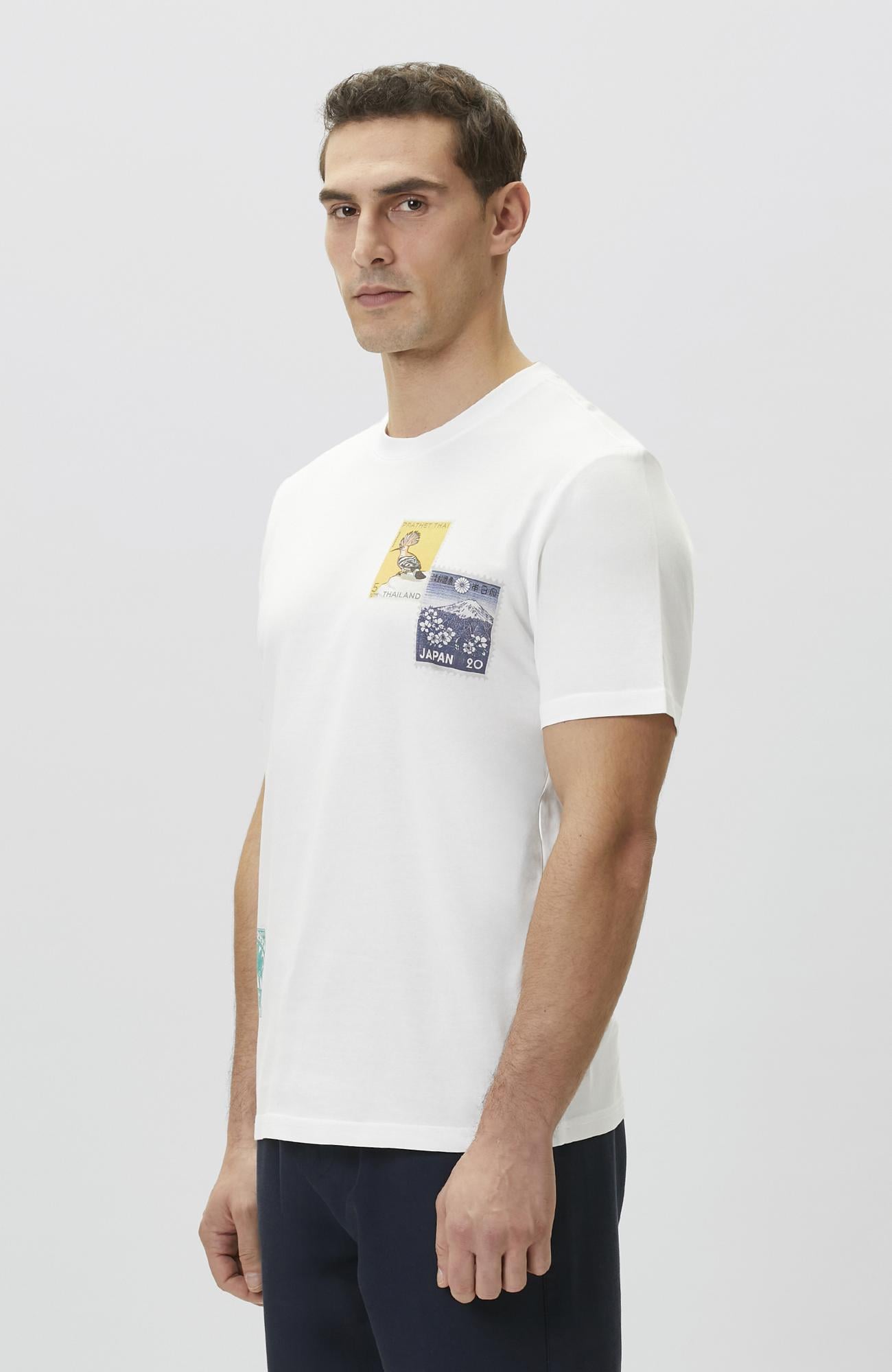 Network Erkek Beyaz Baskılı T-shirt