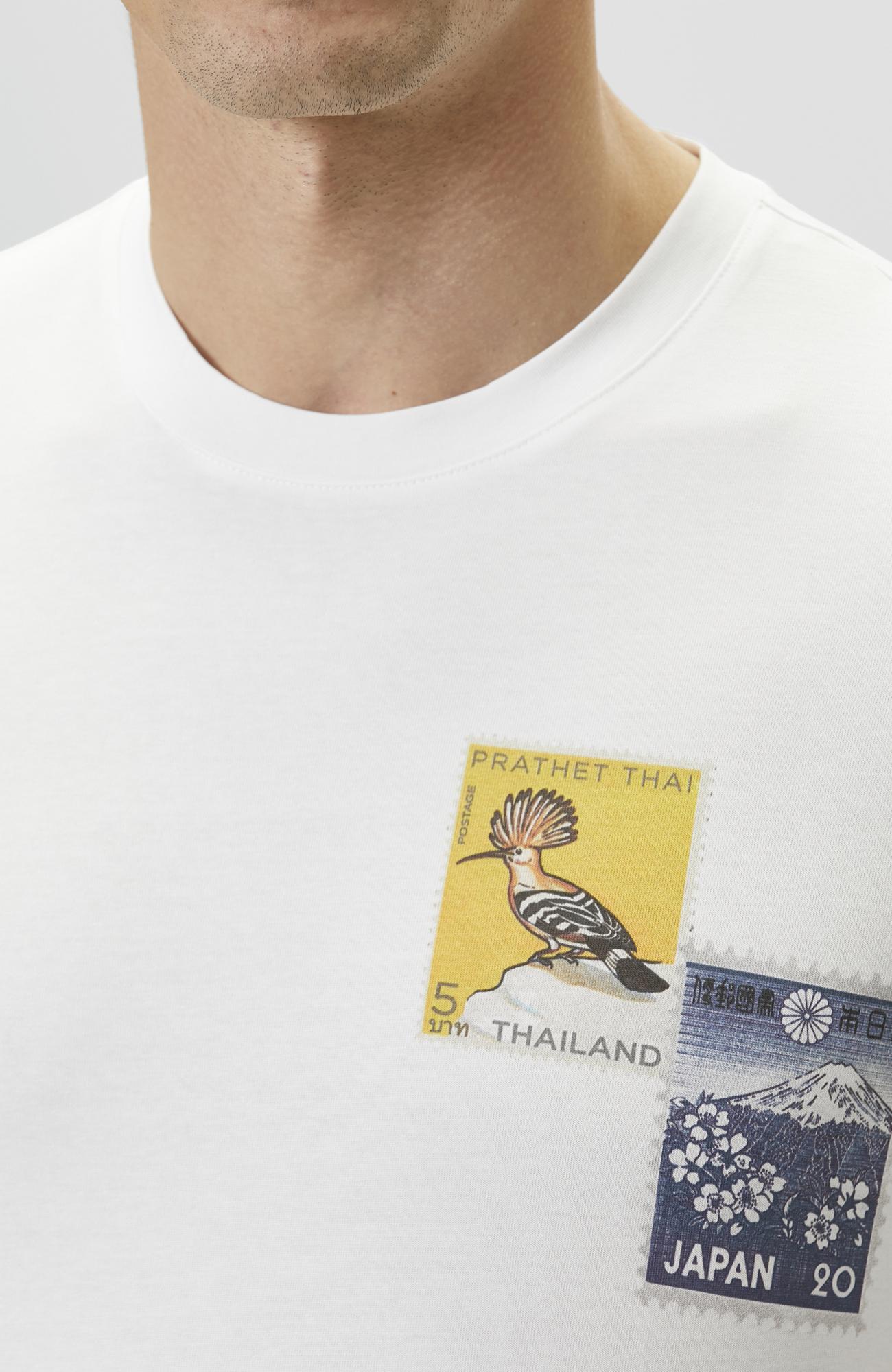 Network Erkek Beyaz Baskılı T-shirt