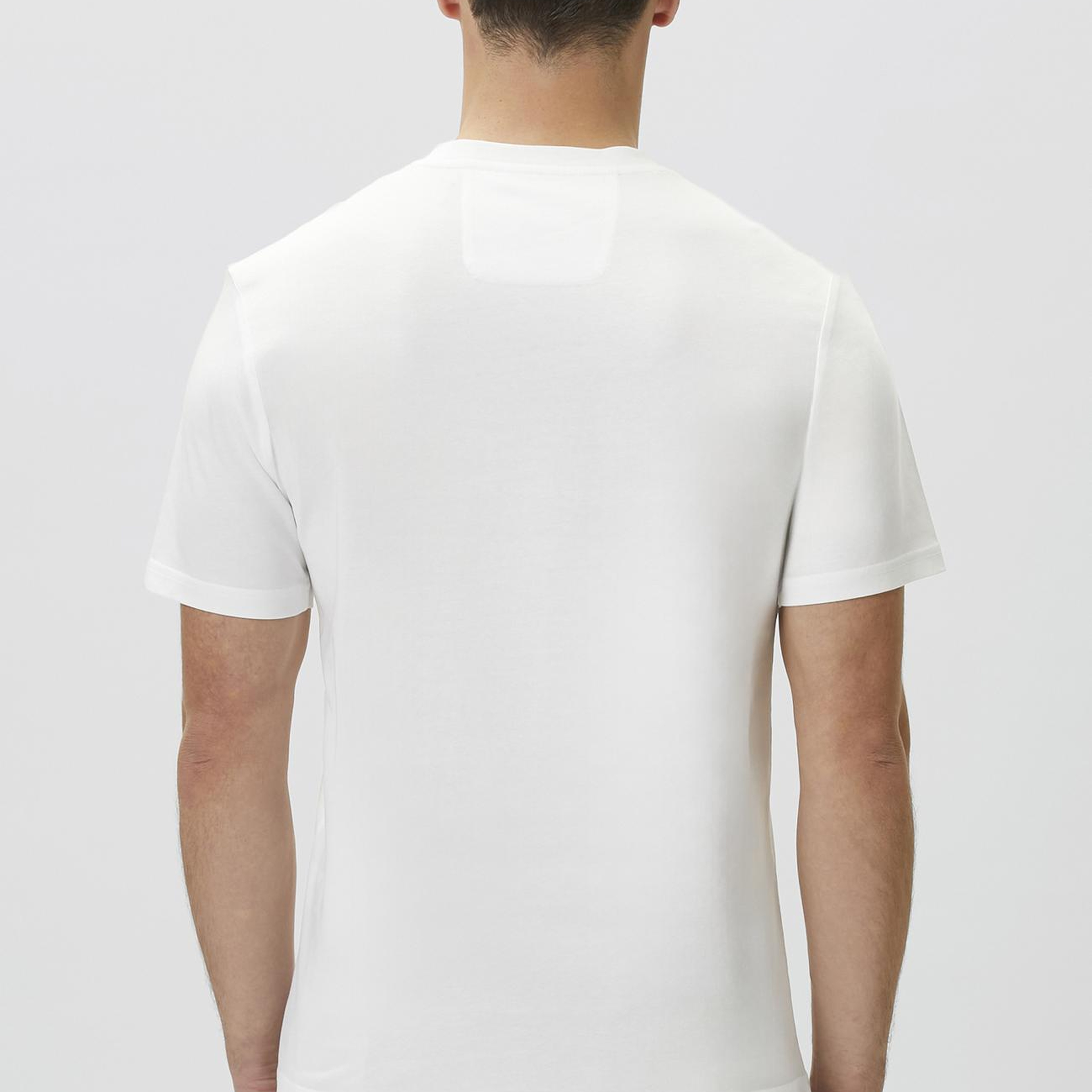 Network Erkek Beyaz Baskılı T-shirt