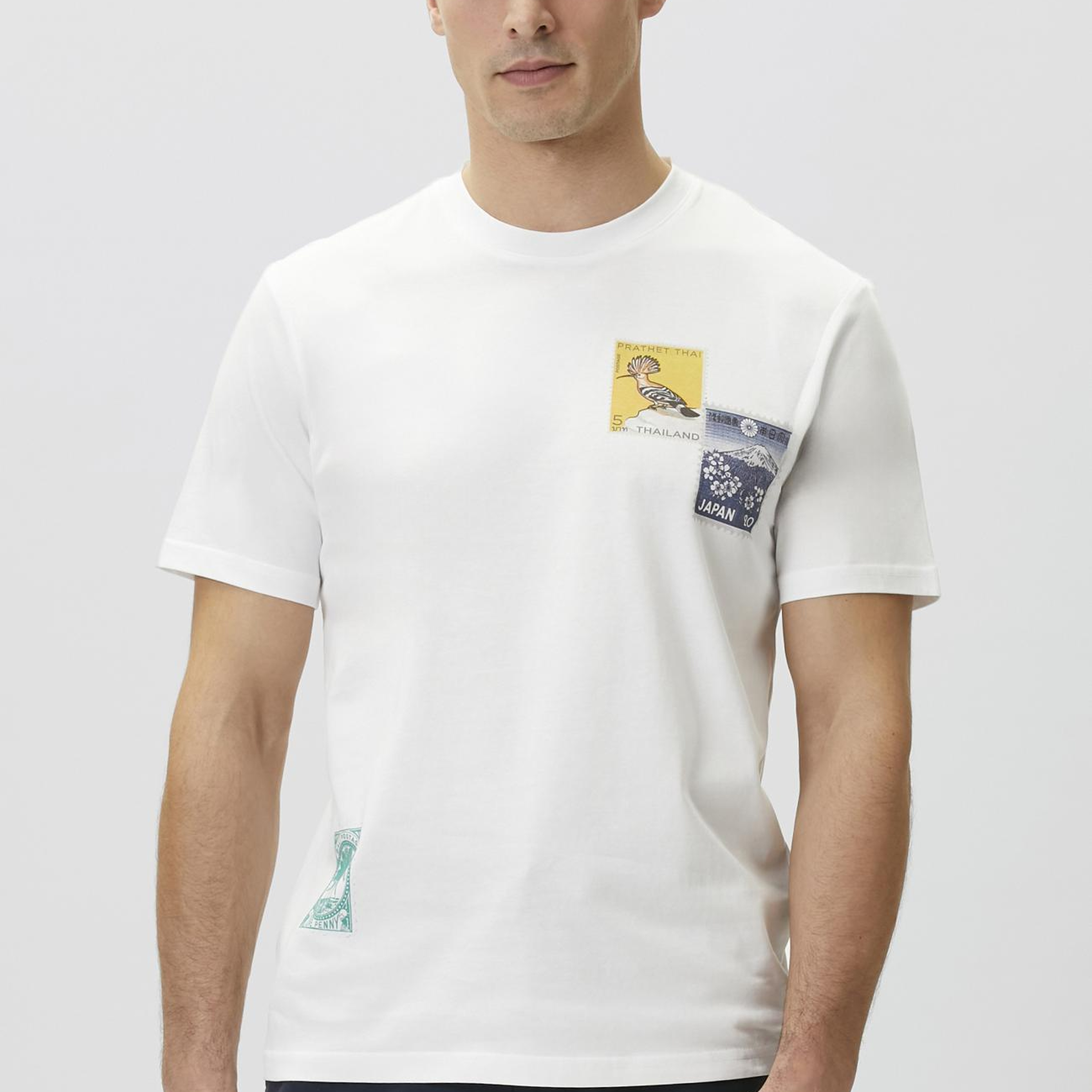 Network Erkek Beyaz Baskılı T-shirt