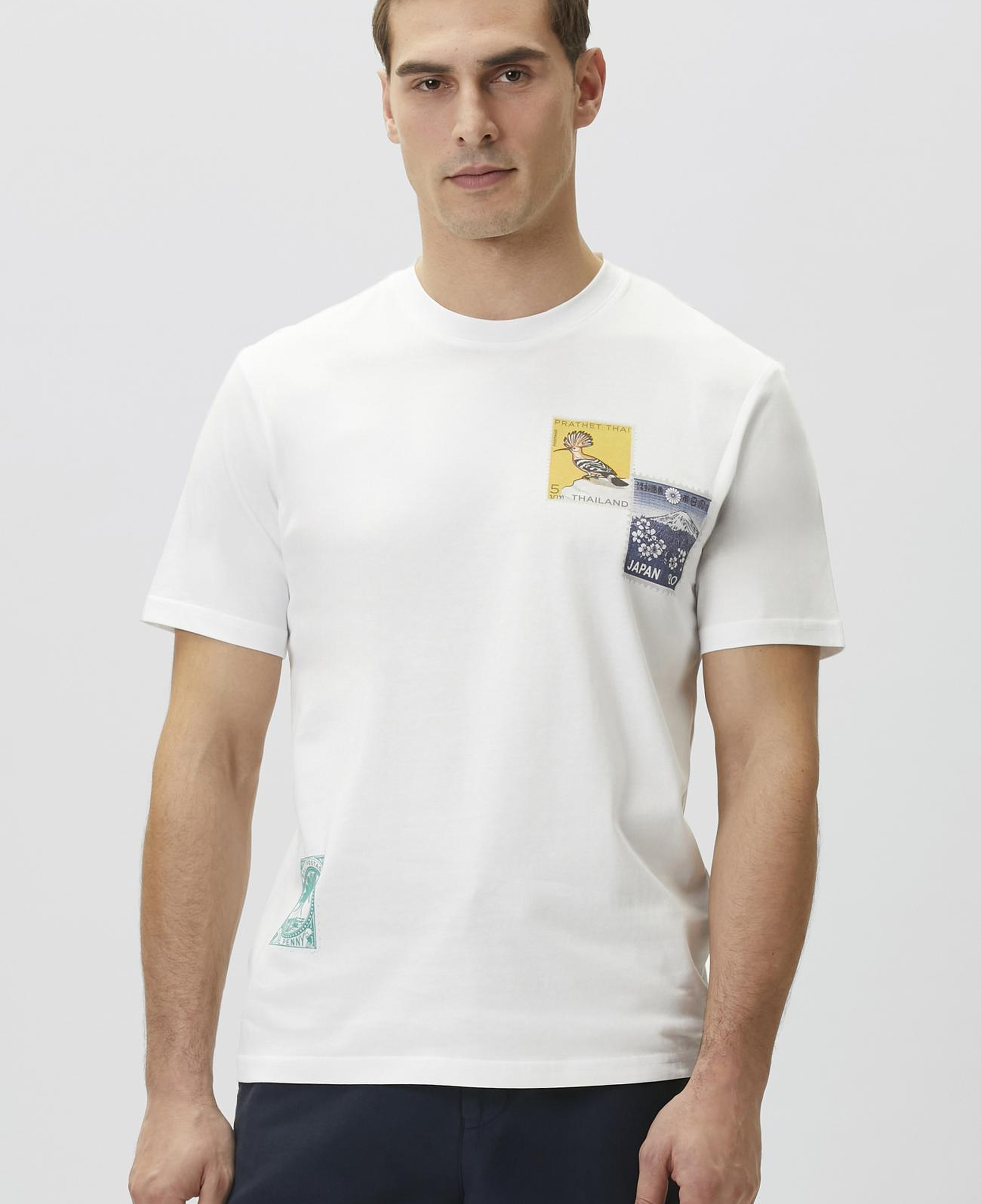 Network Erkek Beyaz Baskılı T-shirt