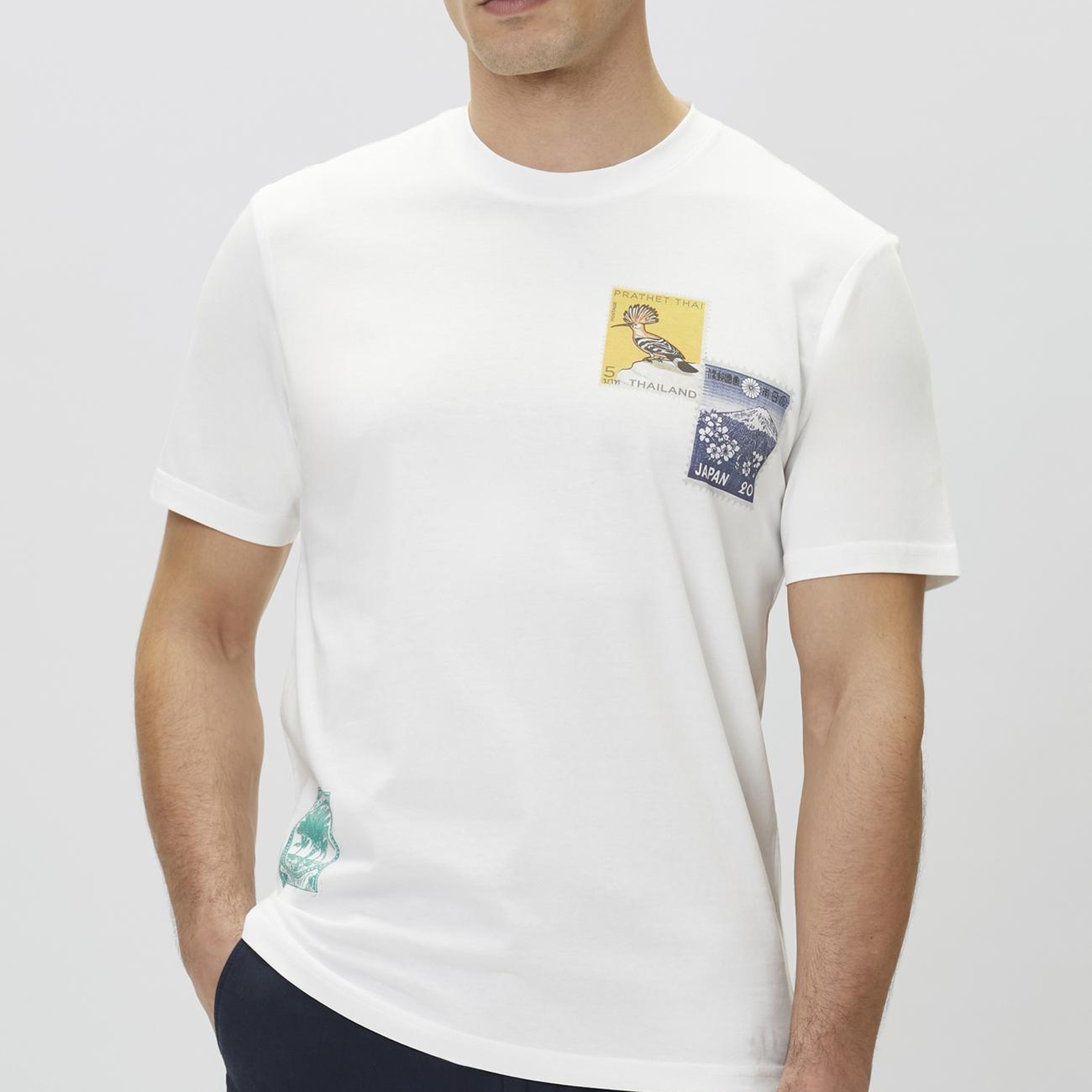Network Erkek Beyaz Baskılı T-shirt