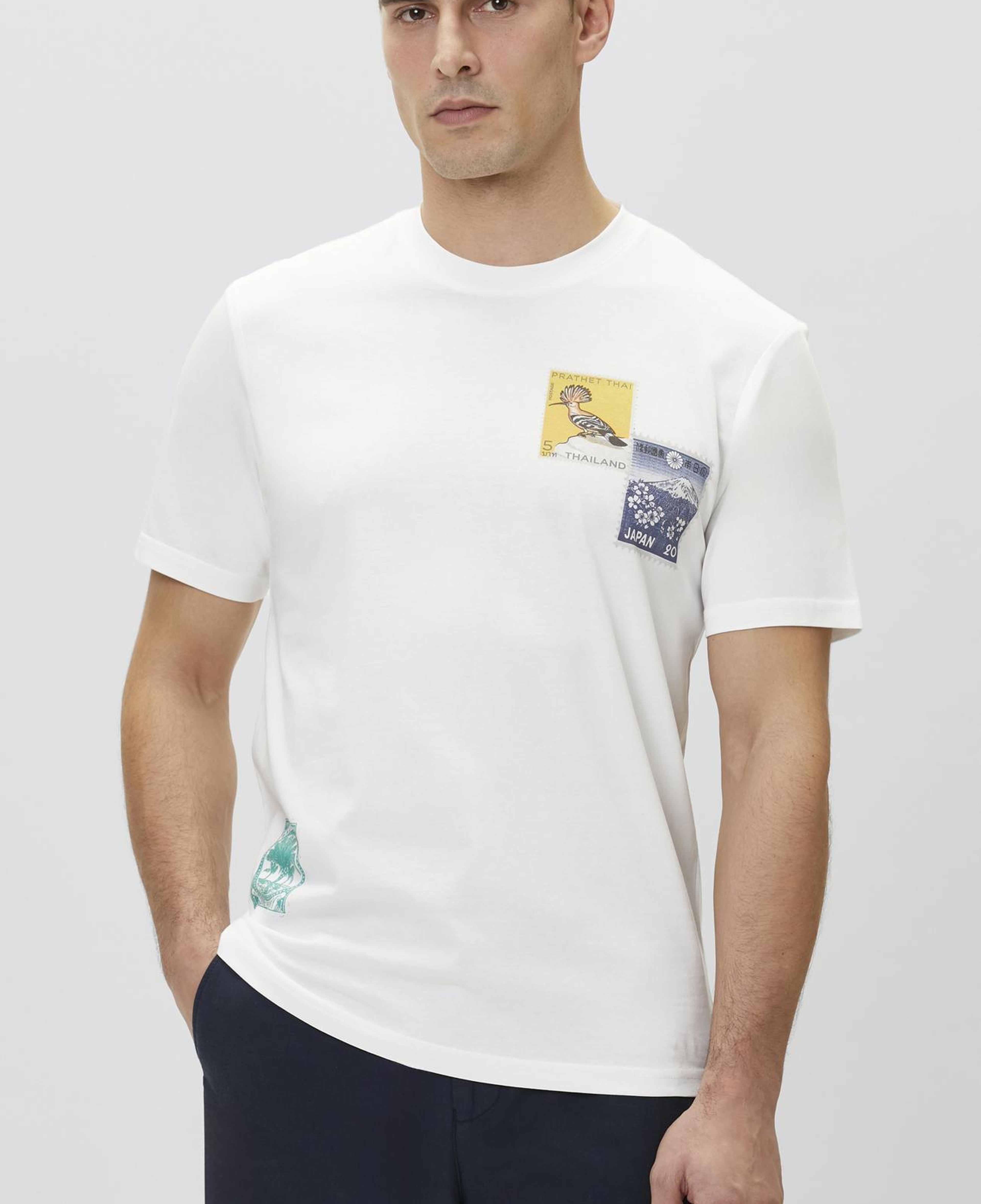 Network Erkek Beyaz Baskılı T-shirt