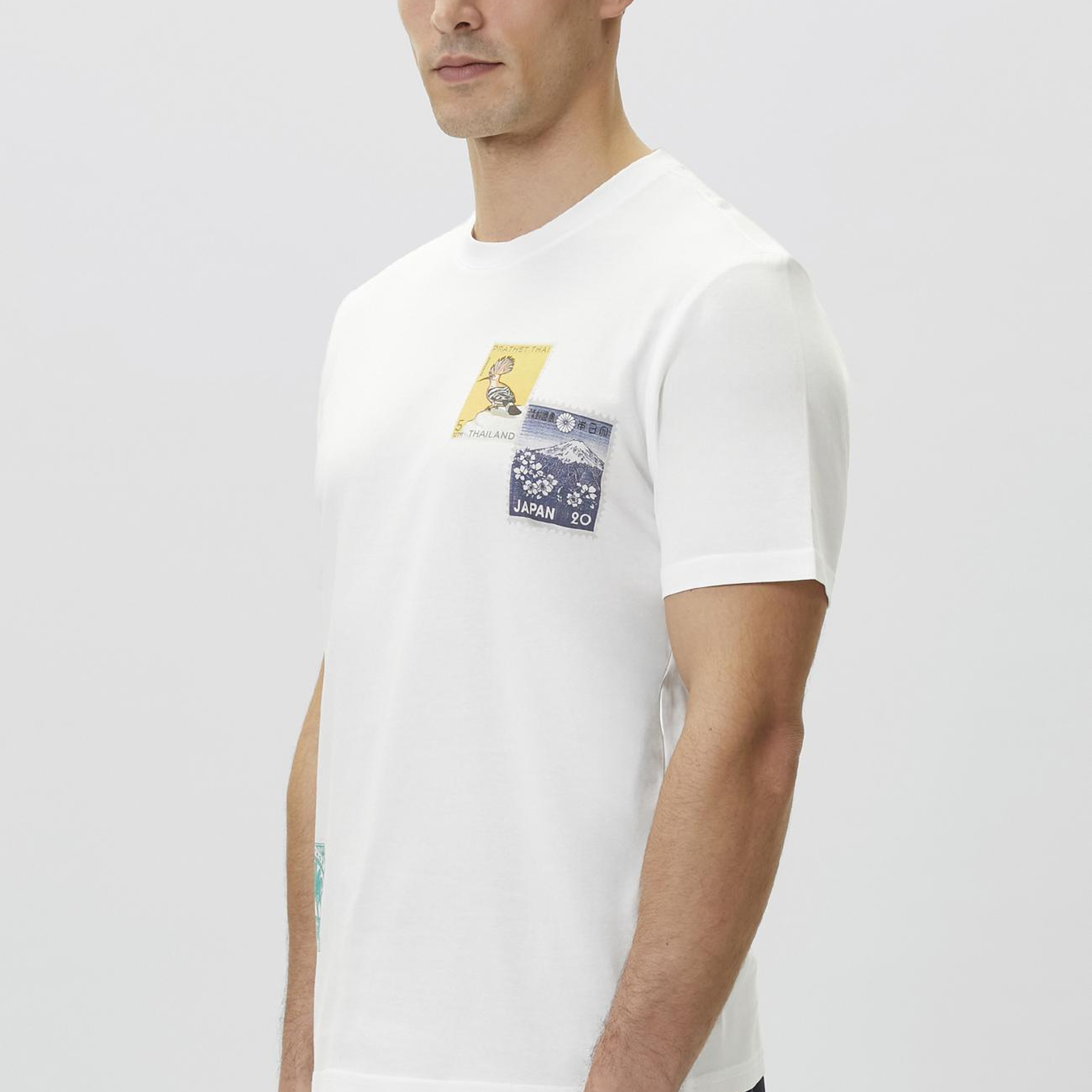 Network Erkek Beyaz Baskılı T-shirt