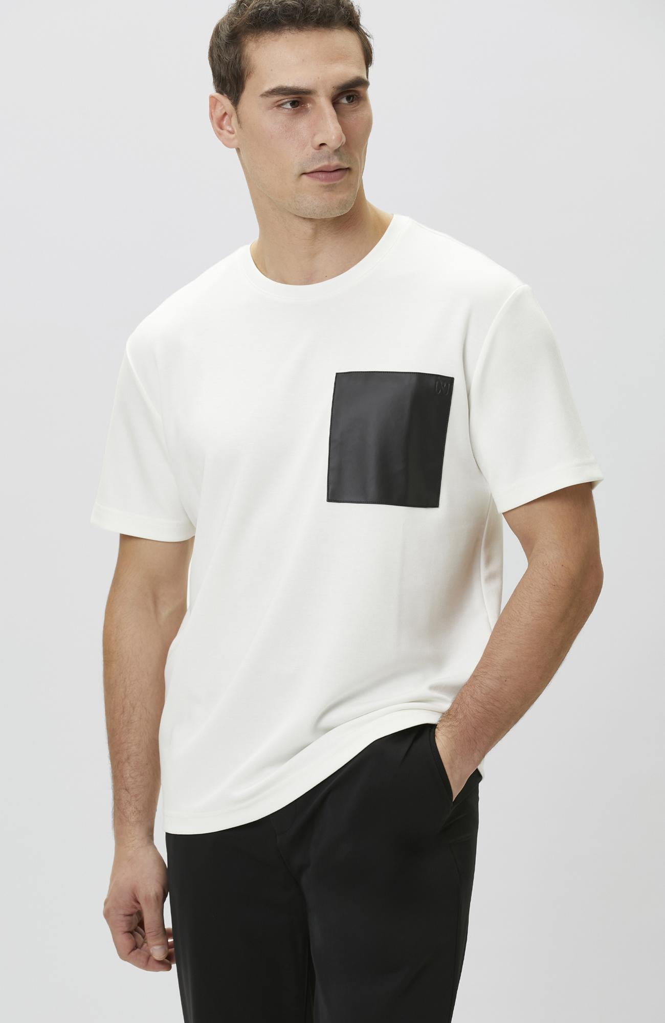 Network Erkek Comfort Fit Beyaz Göğüs Cep Detaylı Sweatshirt