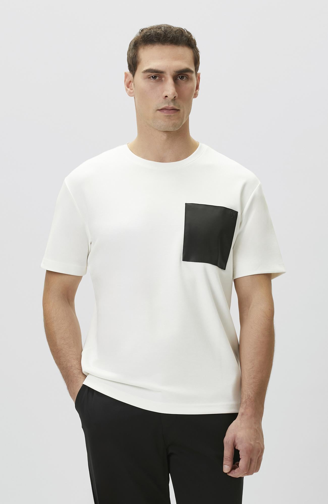 Network Erkek Comfort Fit Beyaz Göğüs Cep Detaylı Sweatshirt