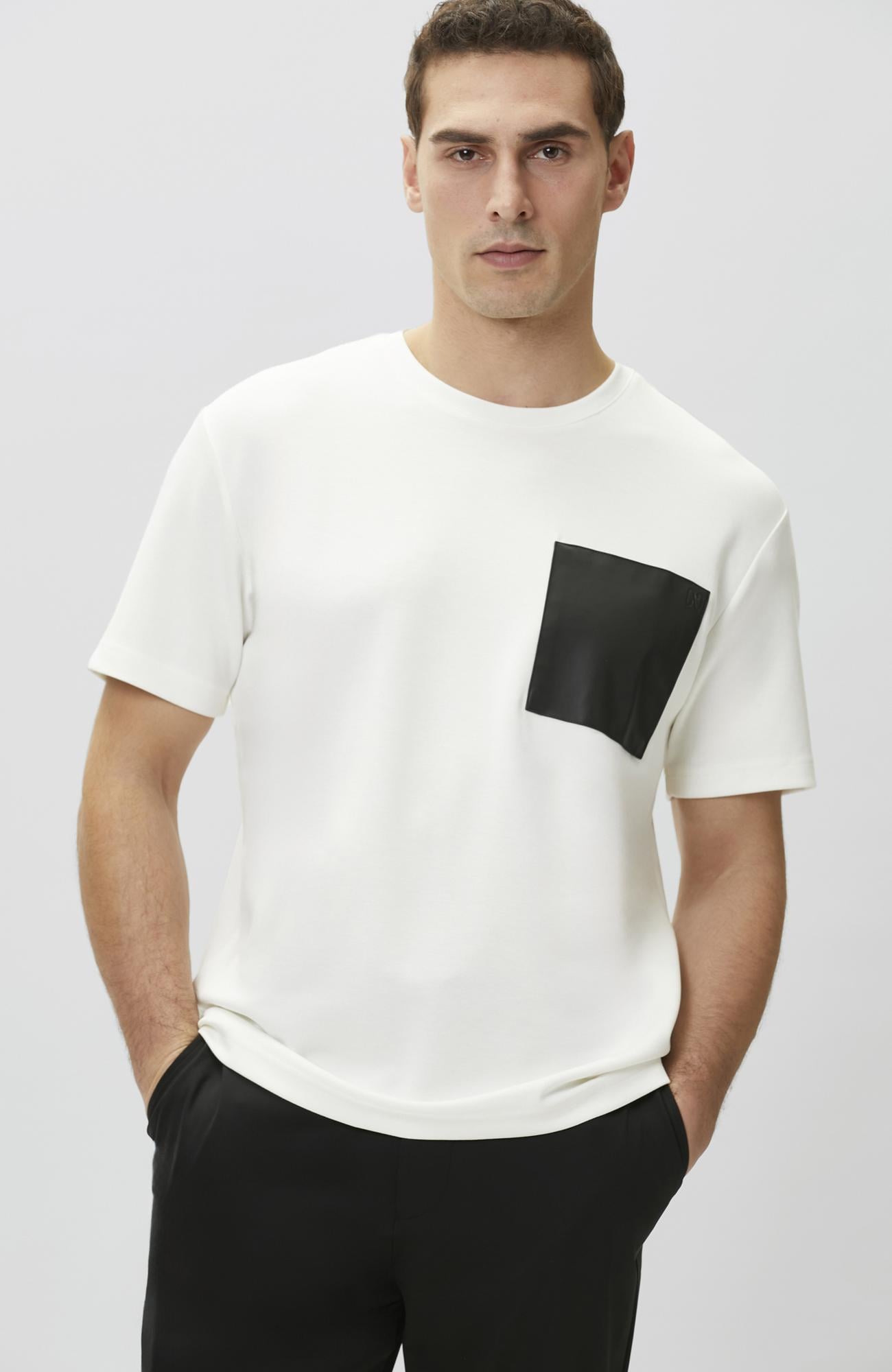 Network Erkek Comfort Fit Beyaz Göğüs Cep Detaylı Sweatshirt