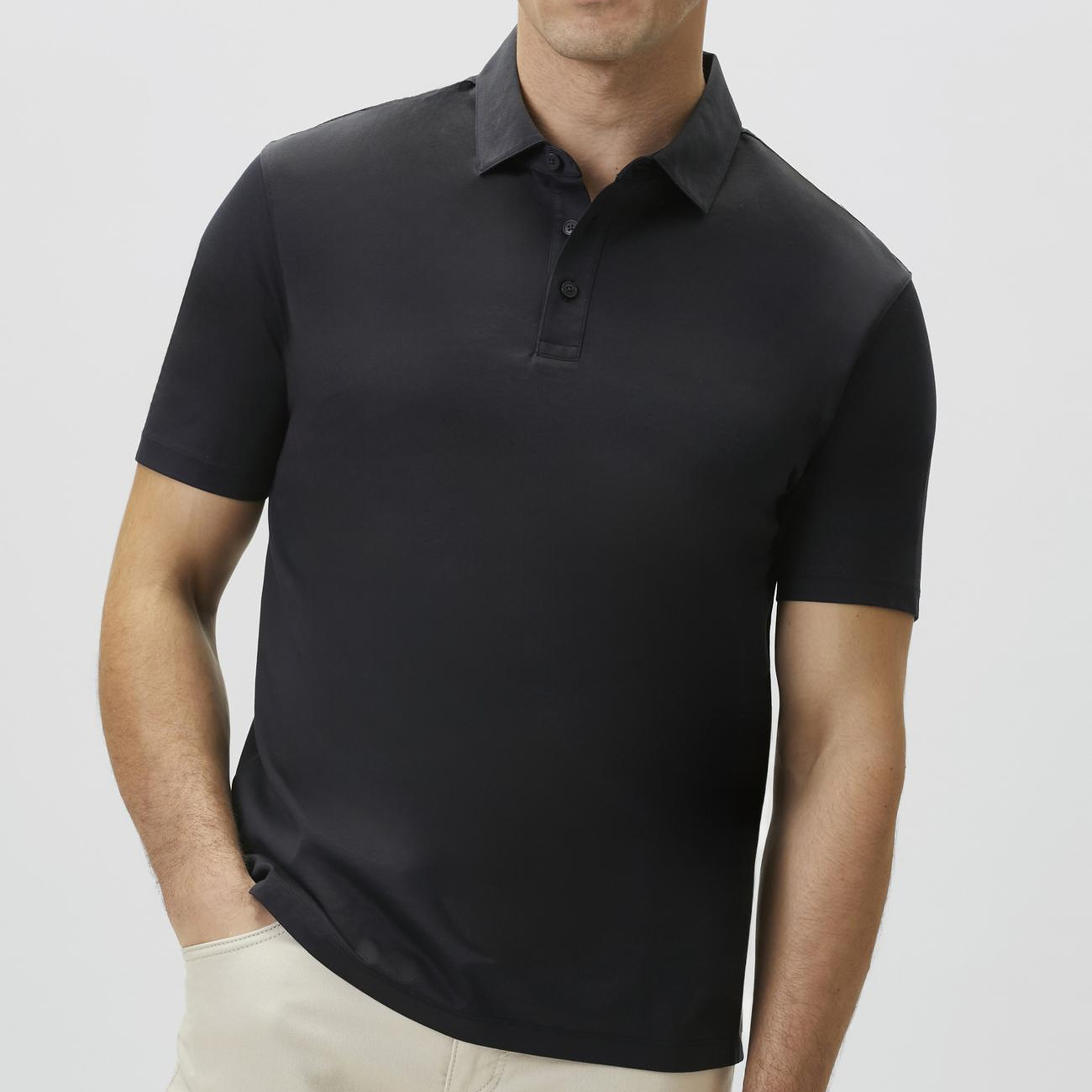 Network Erkek Non-Iron Polo Yaka Siyah T-shirt