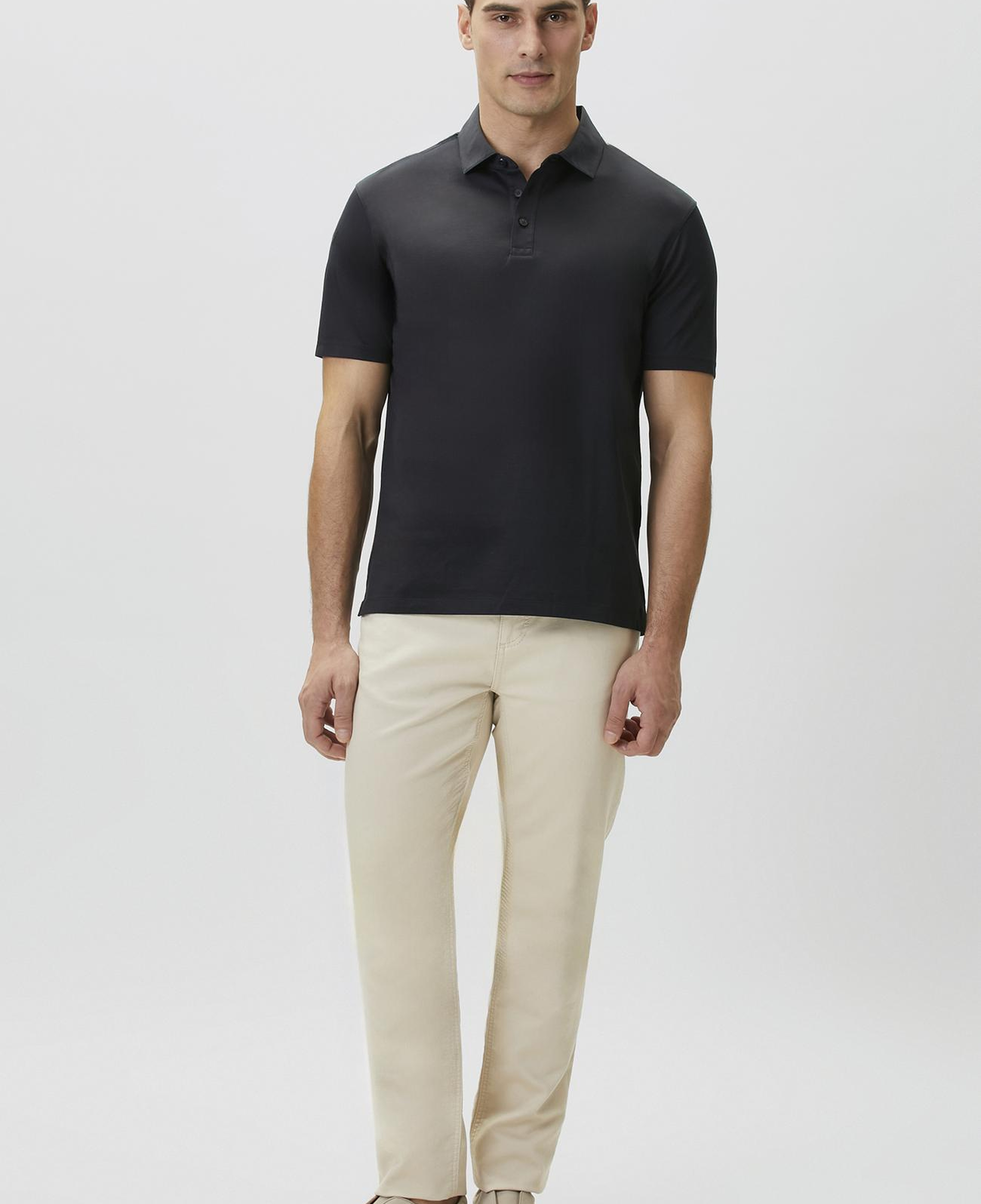 Network Erkek Non-Iron Polo Yaka Siyah T-shirt