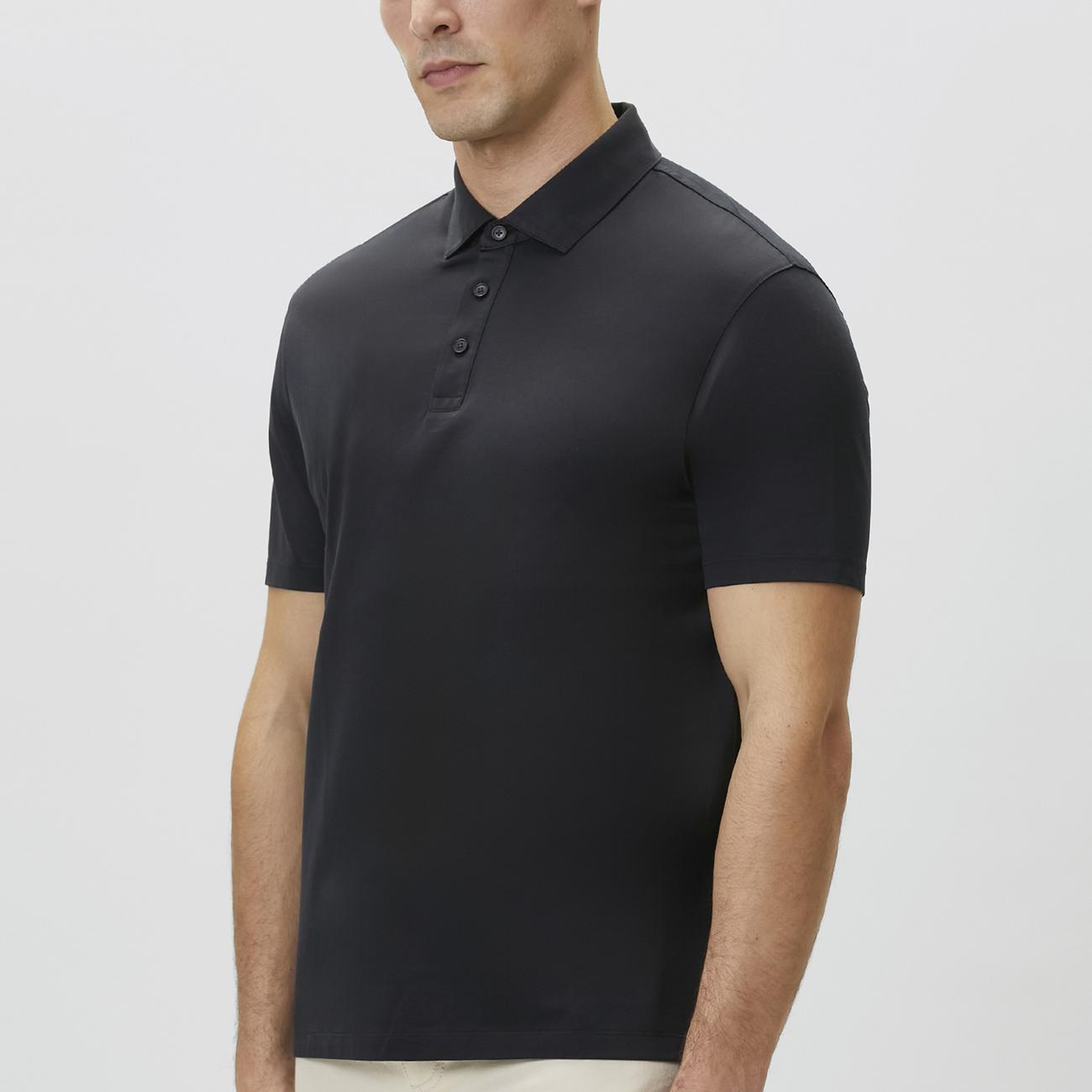 Network Erkek Non-Iron Polo Yaka Siyah T-shirt