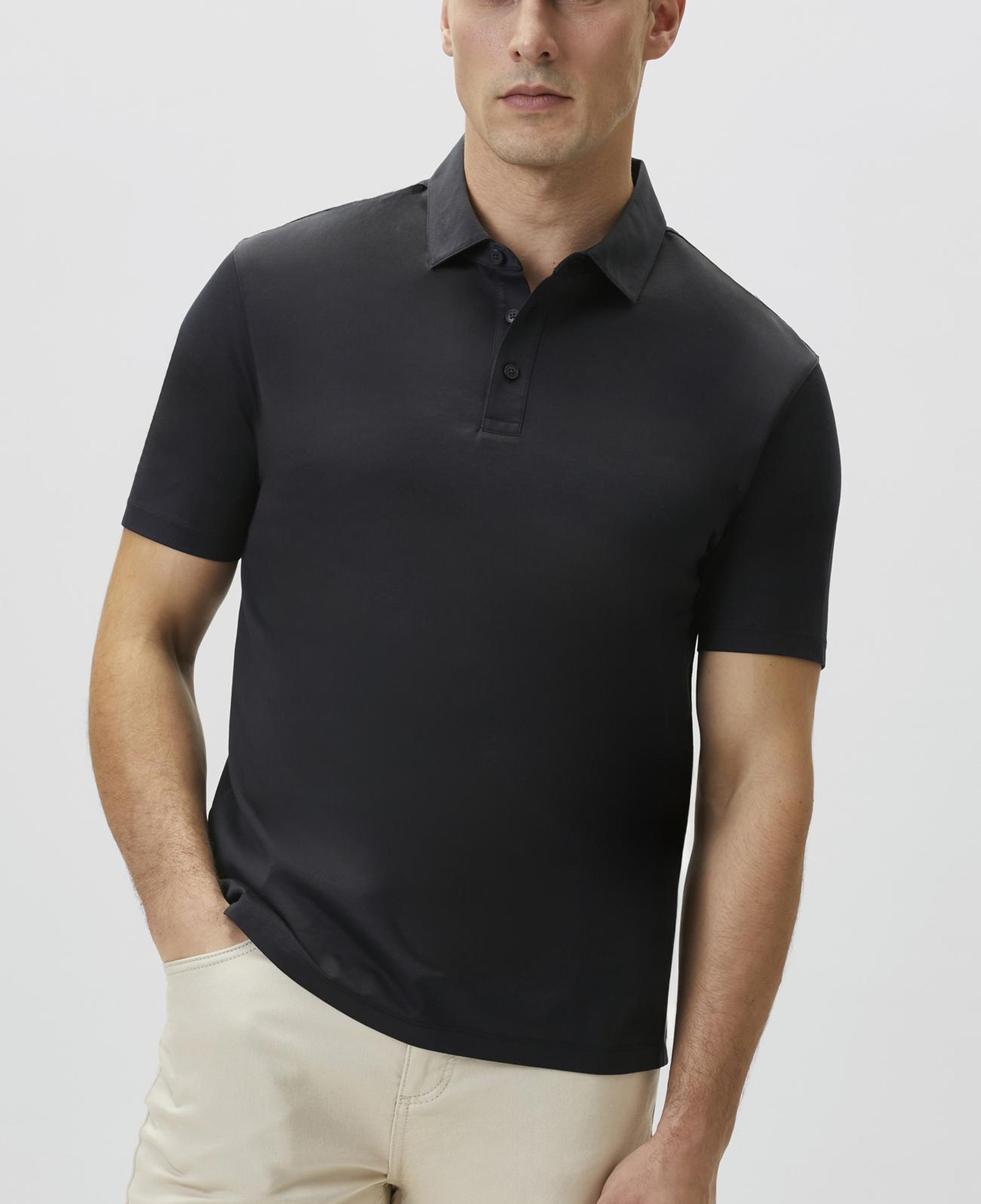Network Erkek Non-Iron Polo Yaka Siyah T-shirt