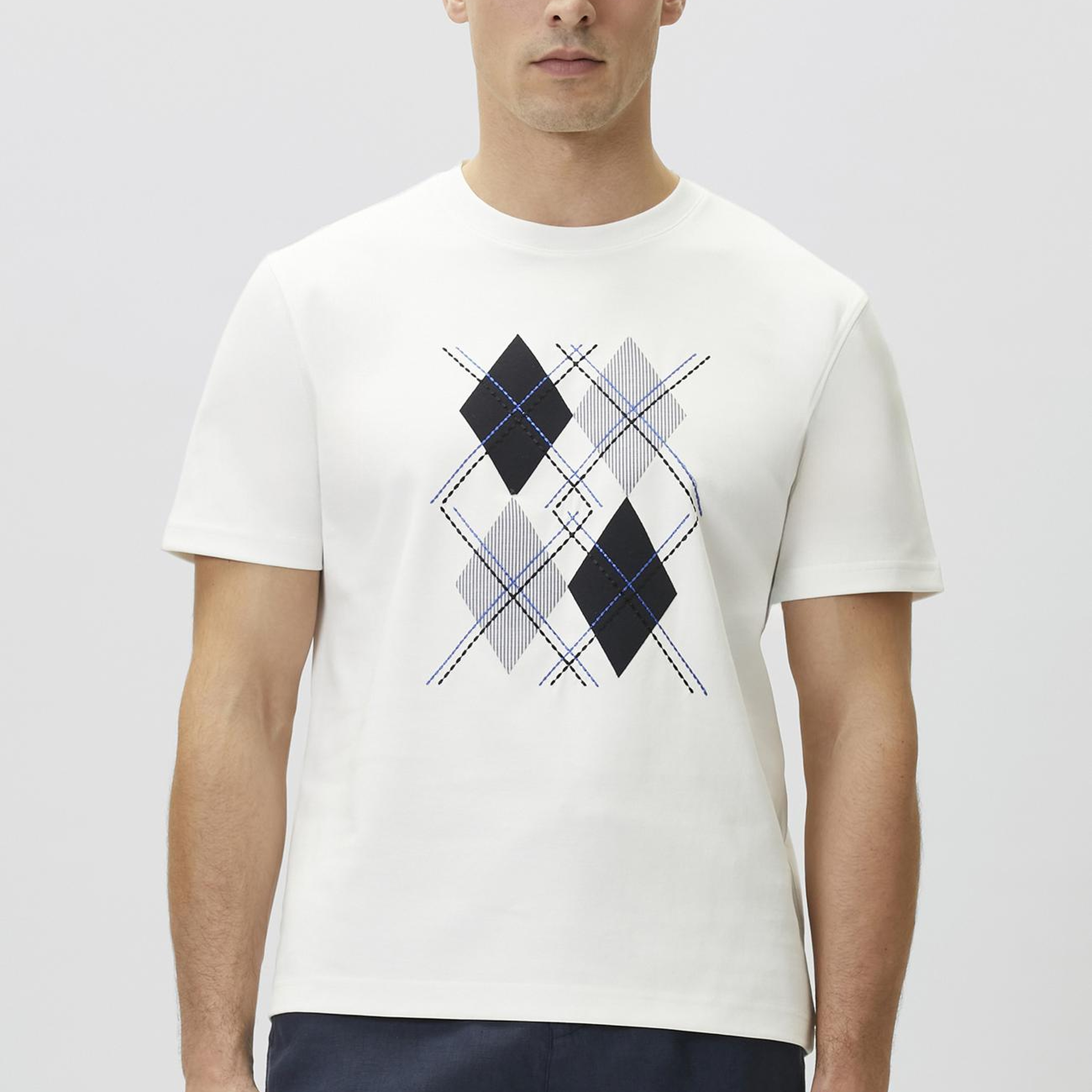 Network Erkek Beyaz Nakışlı T-shirt